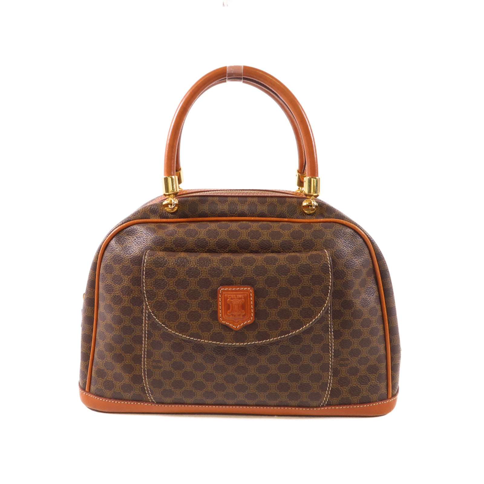 CELINE 塗層帆布Macadam Handbag金扣手挽袋