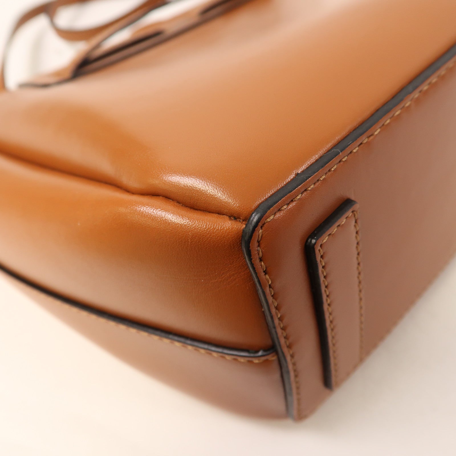 LOEWE 【激減優惠】牛皮皮革Mini Lazo金扣手挽肩背兩用袋啡色