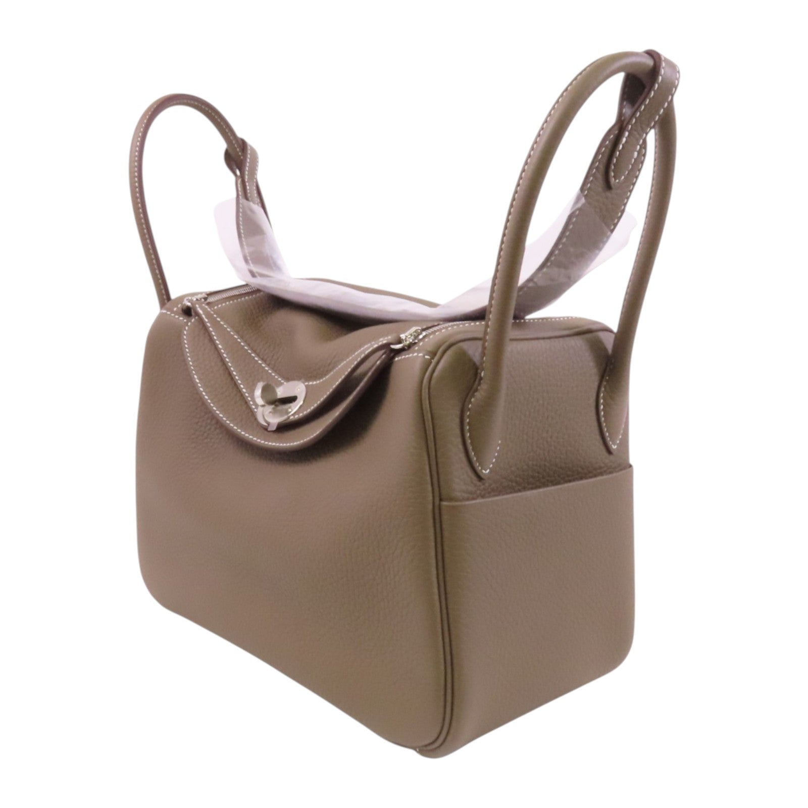 HERMES Clemence皮革Lindy 26銀扣肩背袋