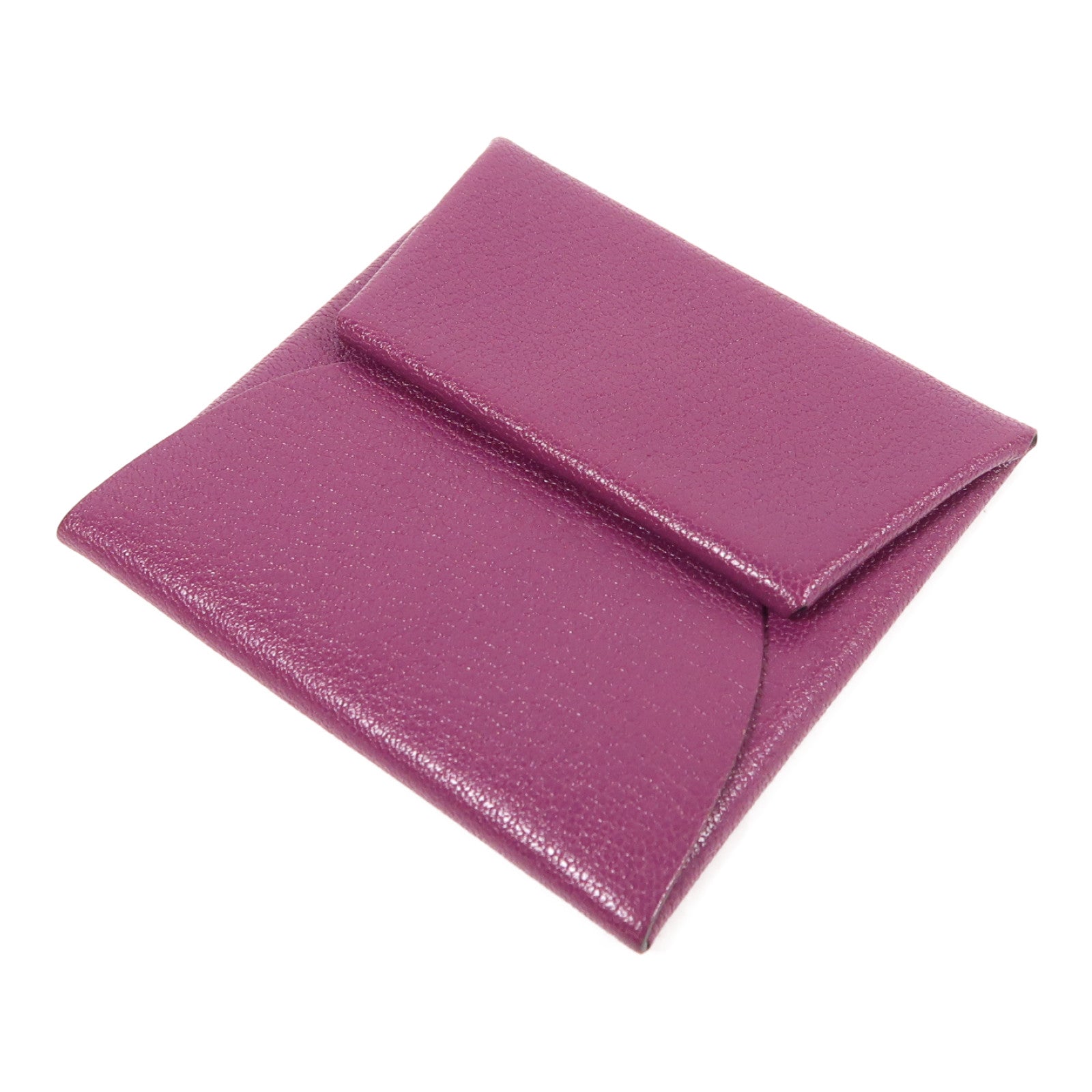 HERMES Chevre皮革Bastia Change Purse銀扣零錢包