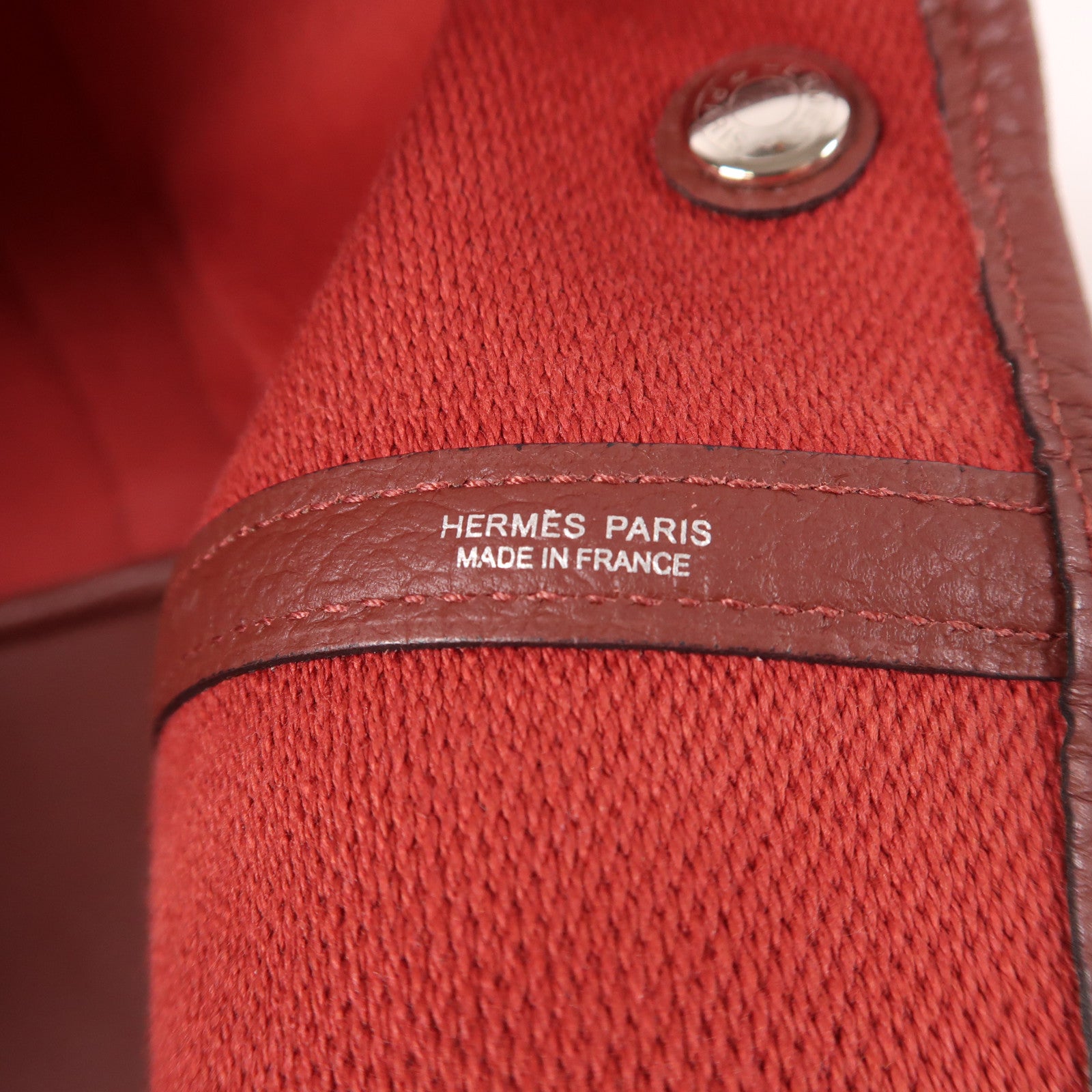HERMES 【激減優惠】帆布Garden Party PM銀扣手挽袋