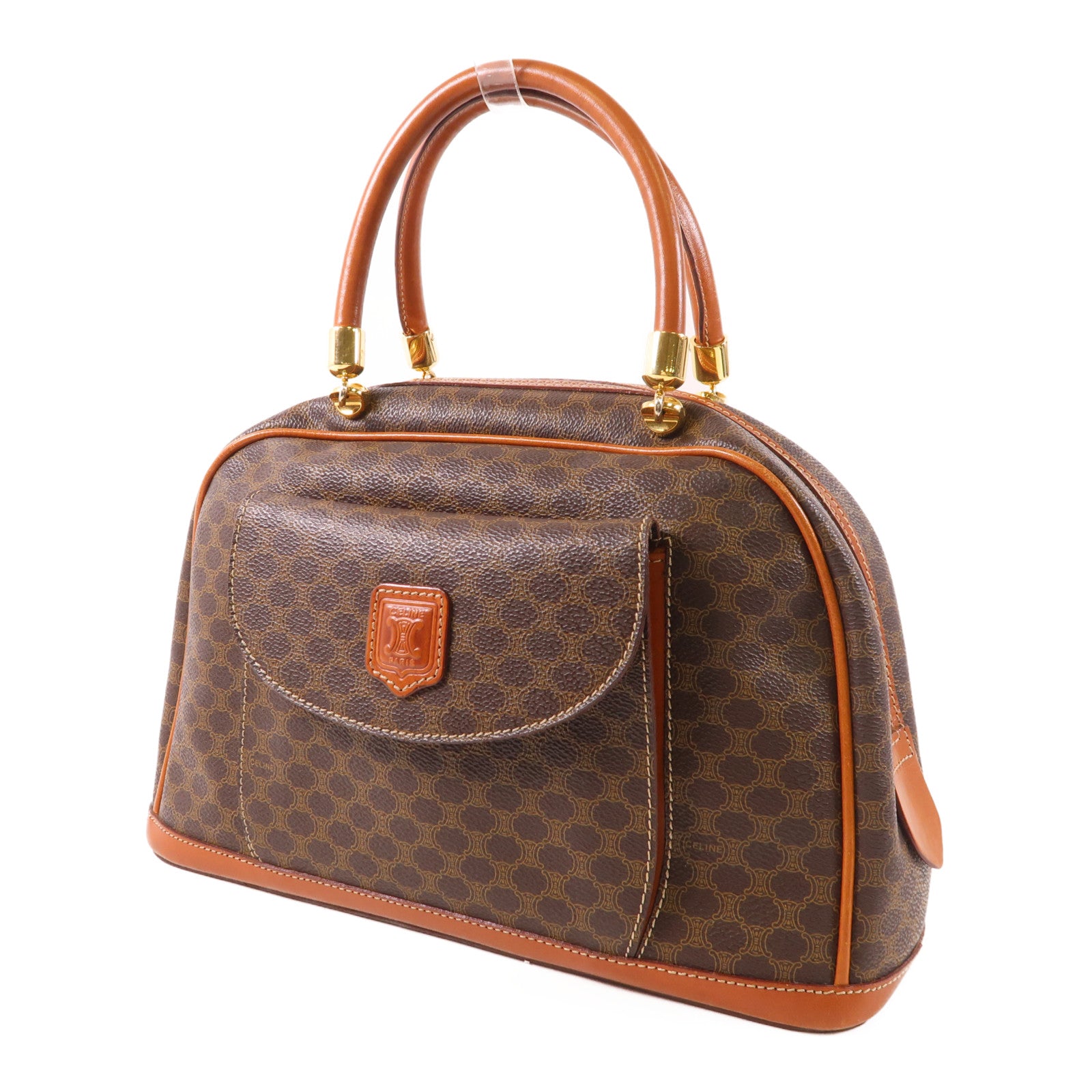 CELINE 塗層帆布Macadam Handbag金扣手挽袋