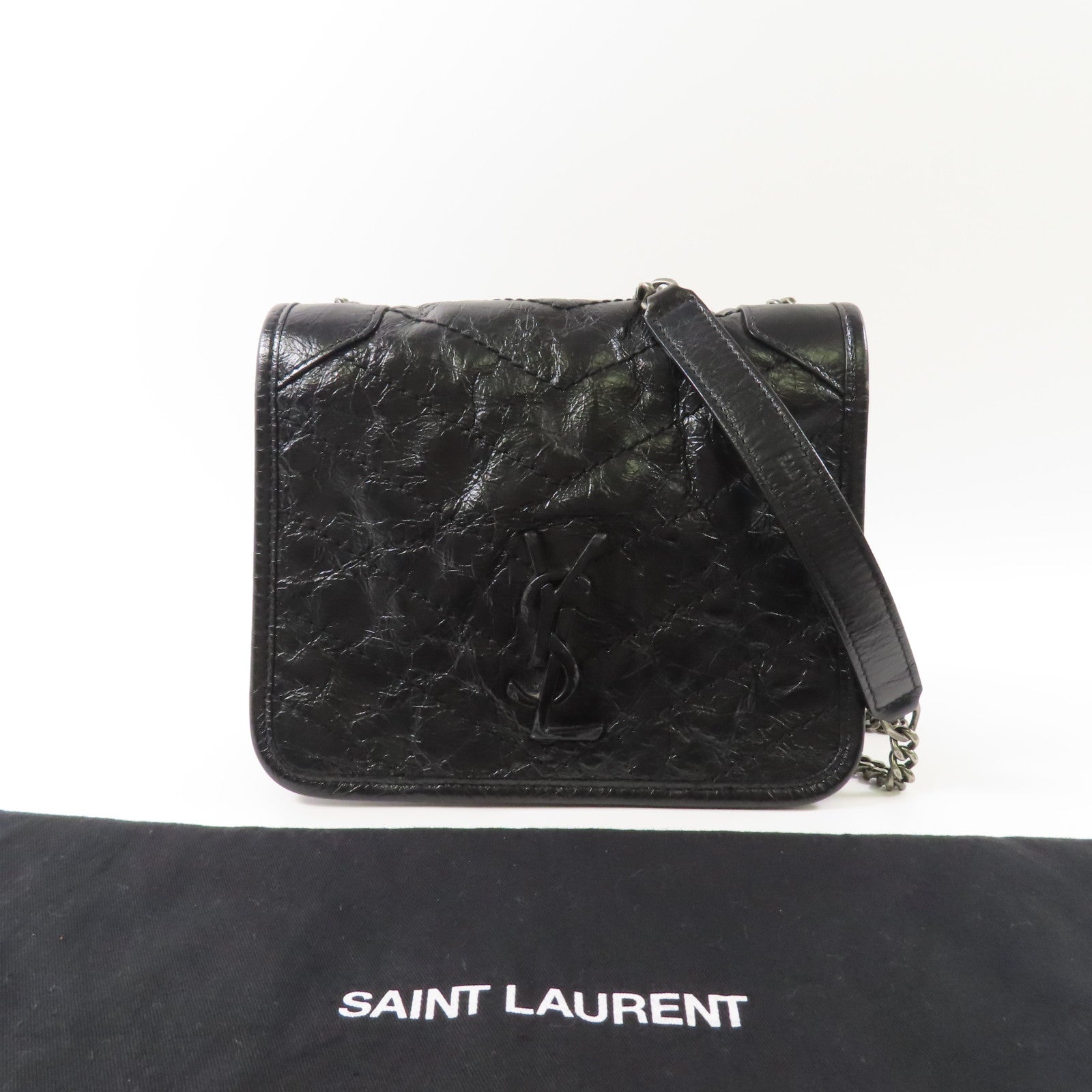 SAINT LAURENT 牛皮皮革Chain Shoulder Bag鏈帶肩背袋