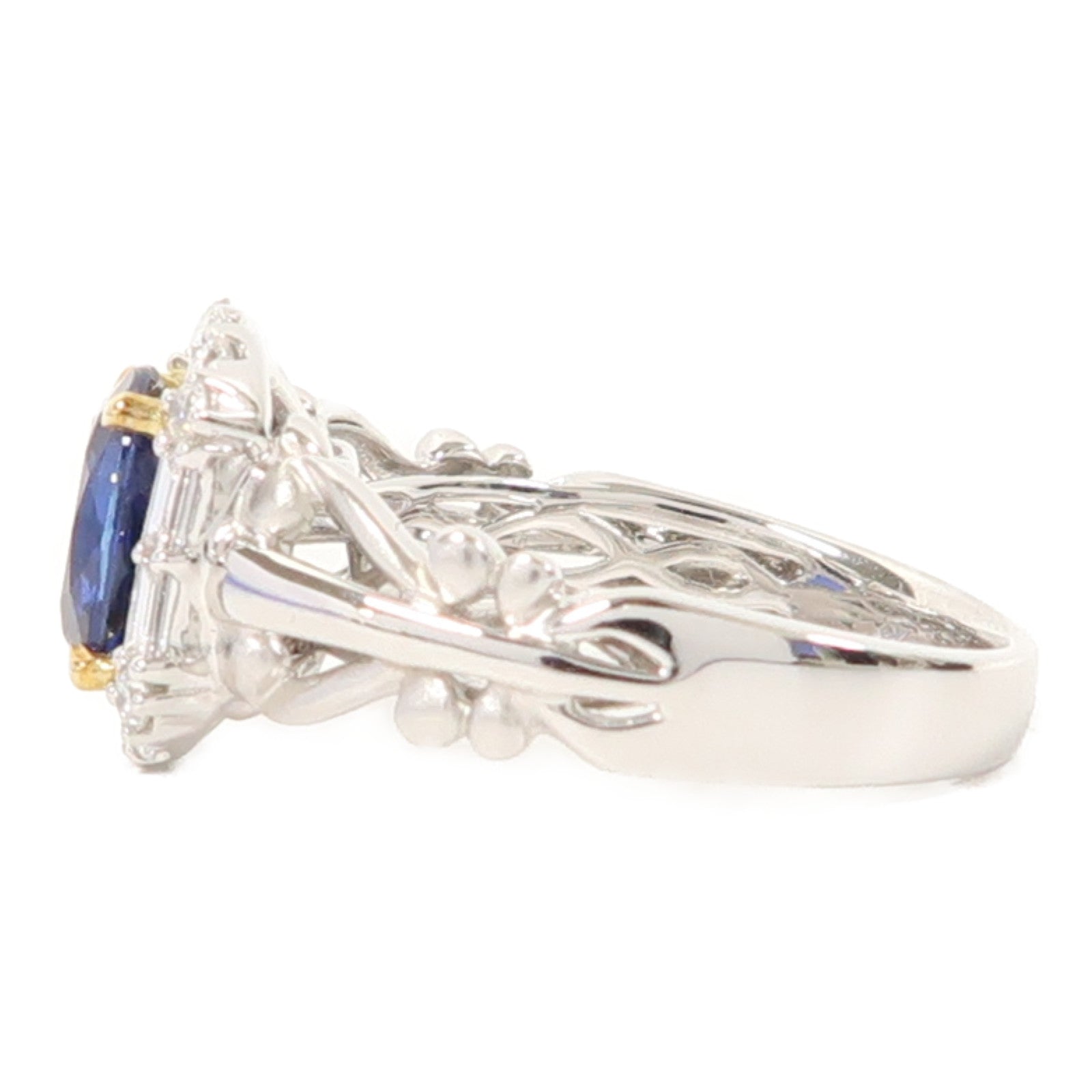 JEWELRY 【激減優惠】18K白金/黃金Sapphire Ring 1.75ct藍寶石/0.43ct鑽石戒指US#6