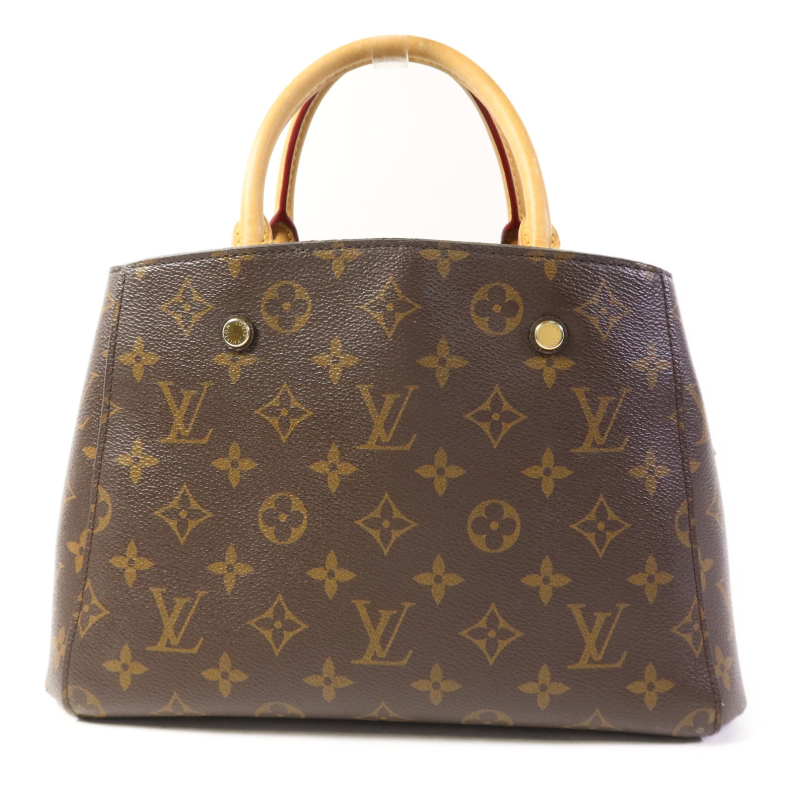 LOUIS VUITTON Monogram Montaigne BB金扣手挽肩背兩用袋棕色