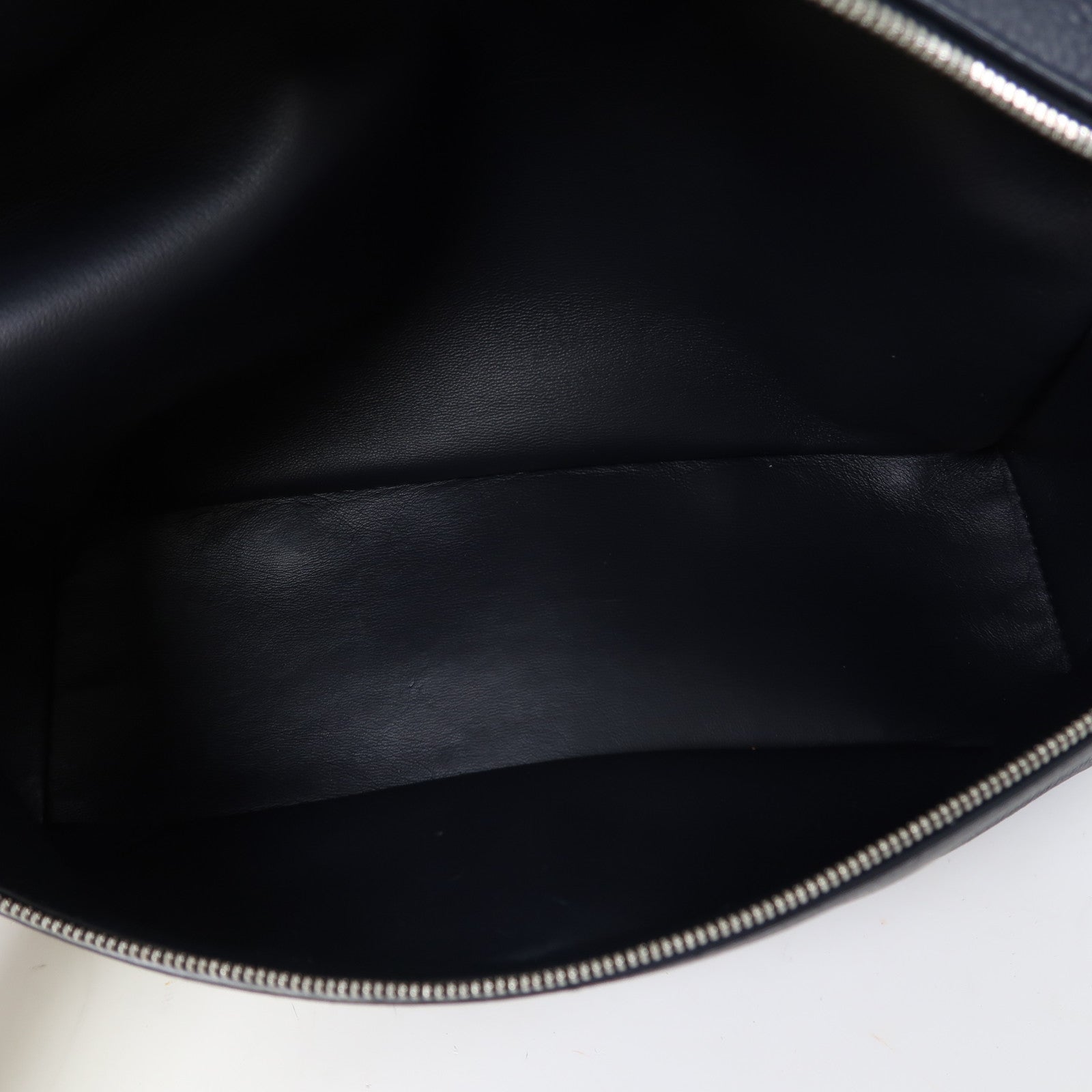 Loro Piana 牛皮皮革Extra Pocket L27銀扣手挽肩背兩用袋藍色