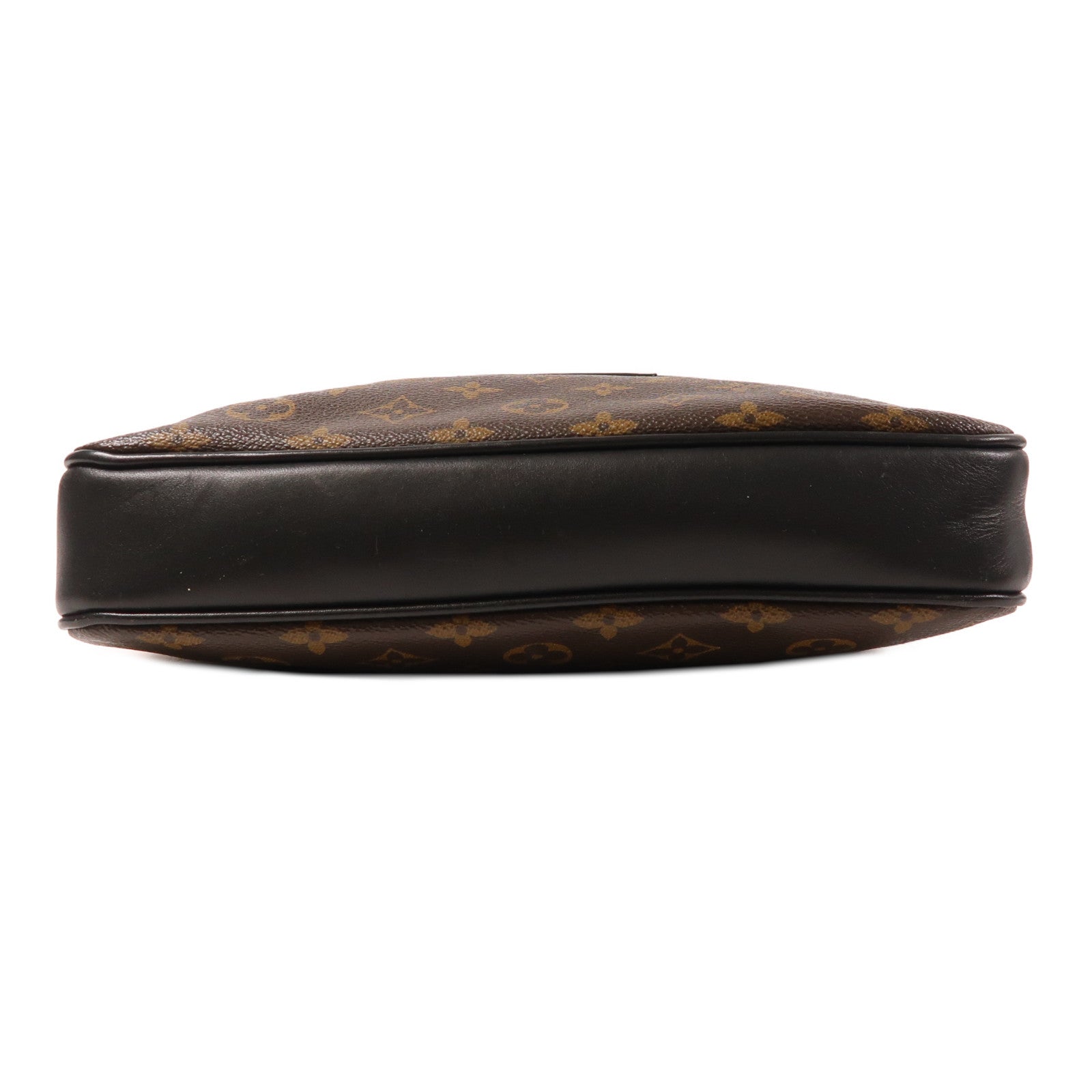 LOUIS VUITTON Monogram Macassar Bass銀扣肩背袋棕色