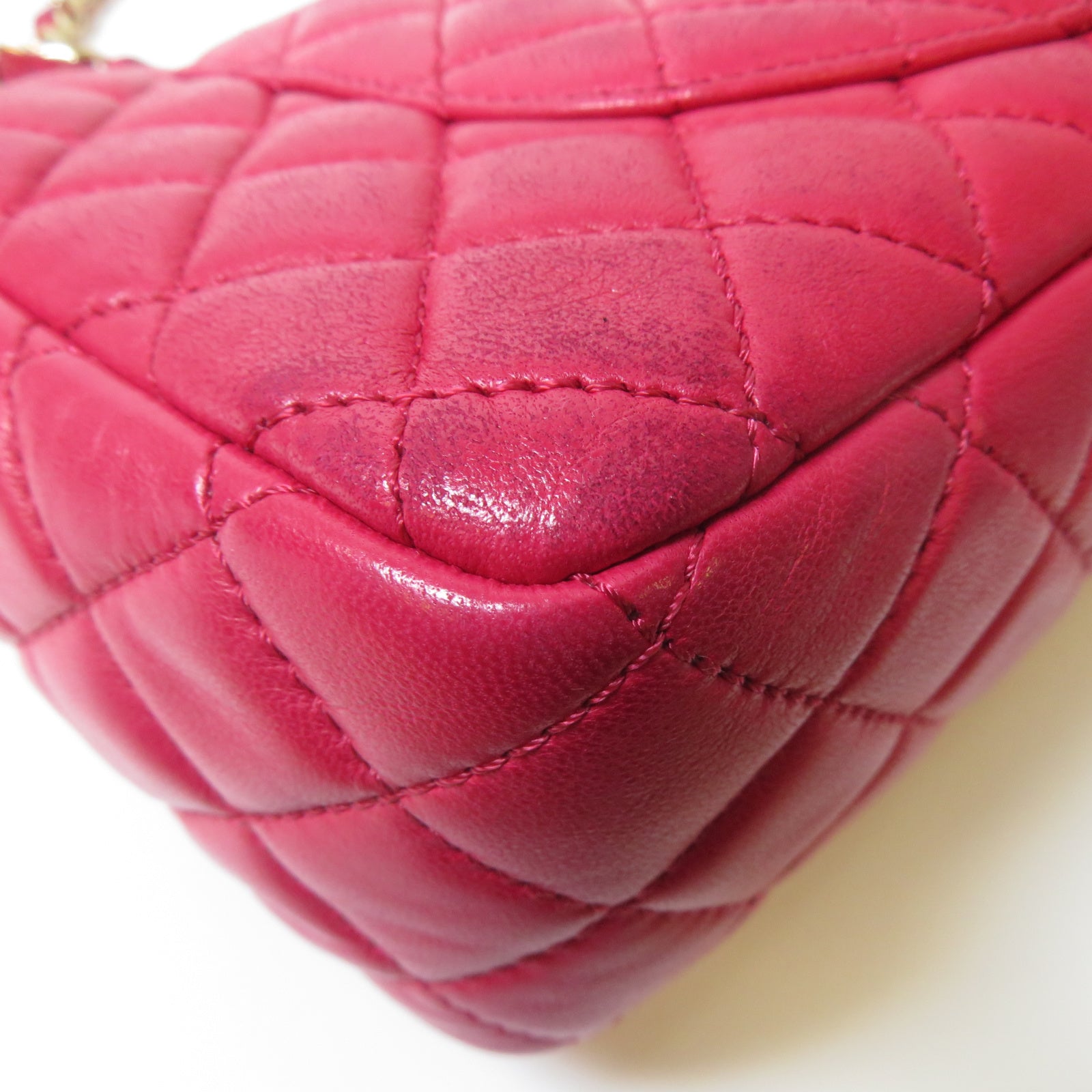 CHANEL 【激減優惠】菱格羊皮皮革Valentine Chain Shoulder Bag金扣鏈帶肩背袋粉紅色