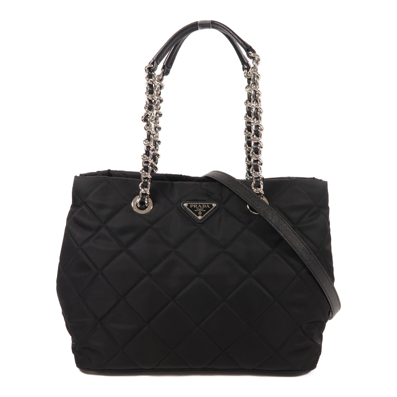PRADA 尼龍2 Way Shoulder銀扣手挽肩背兩用袋