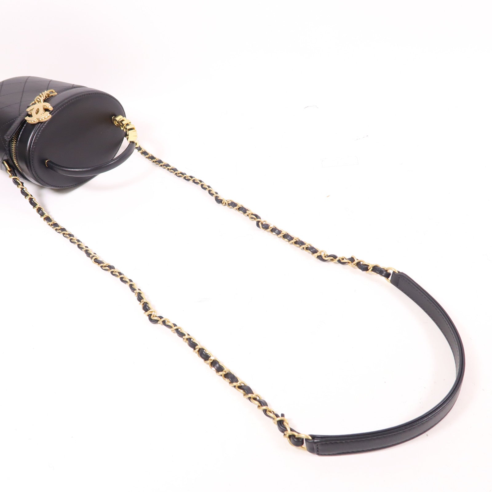 CHANEL 牛皮皮革Chain Shoulder Bag金扣鏈帶手挽肩背兩用袋