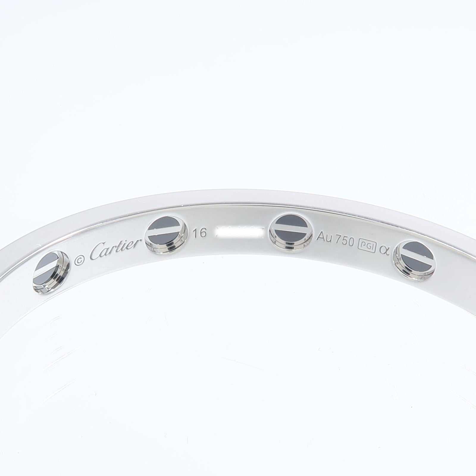 CARTIER 18K白金Love Bracelet Paved鑽石/陶瓷手鐲