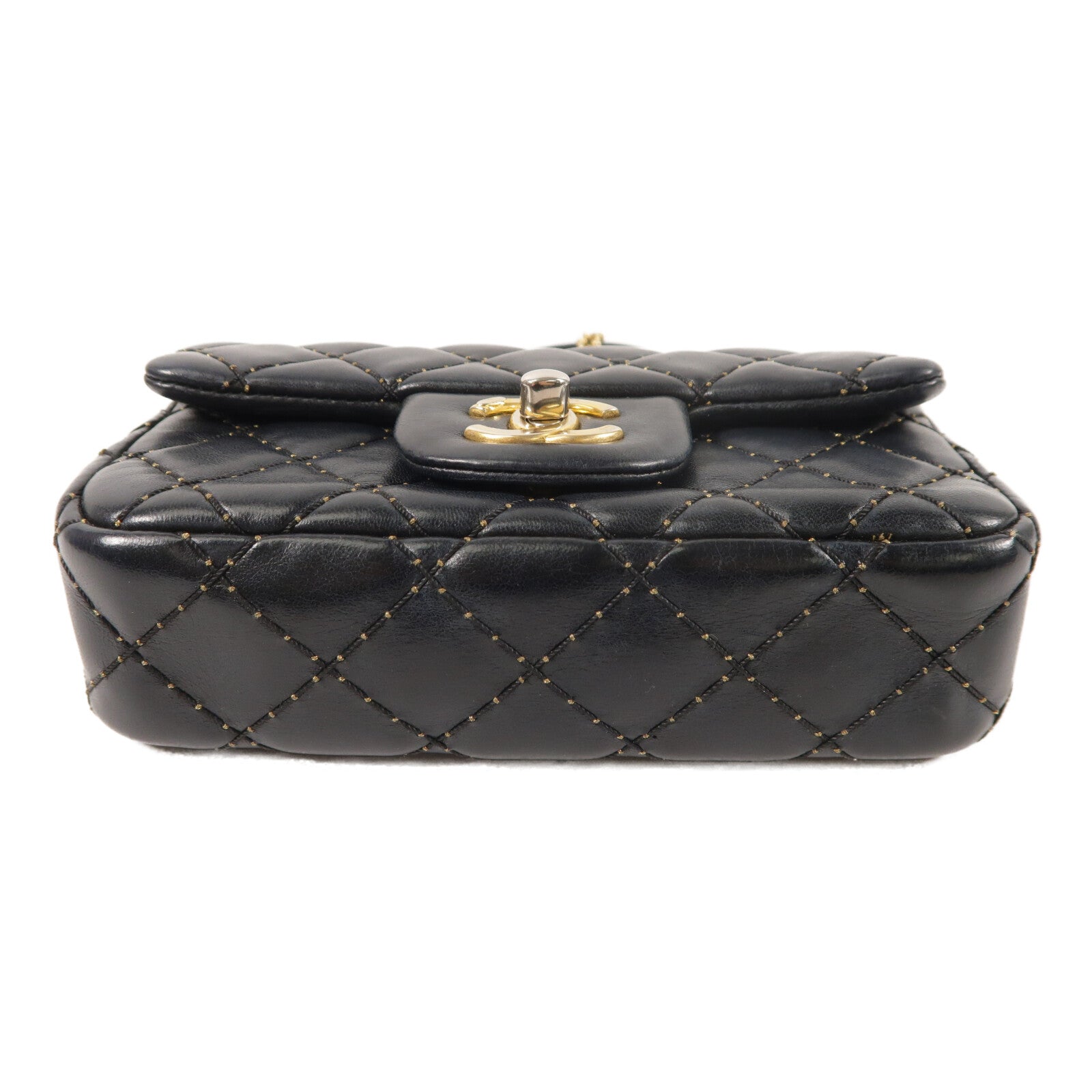 CHANEL 羊皮皮革Chain Shoulder金扣鏈帶肩背袋
