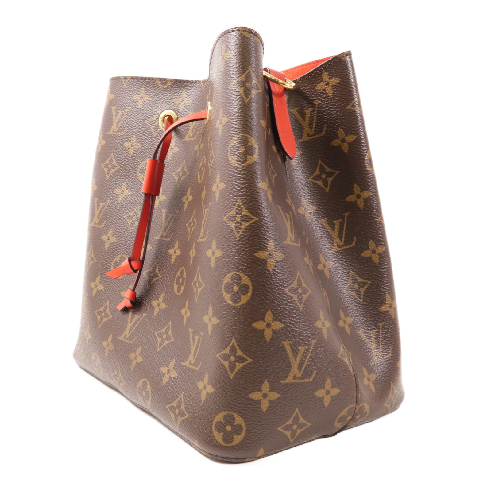 LOUIS VUITTON GHW Neo Noe Bucket Bag Shoulder Handbag M44021 Monogram Coquelicot