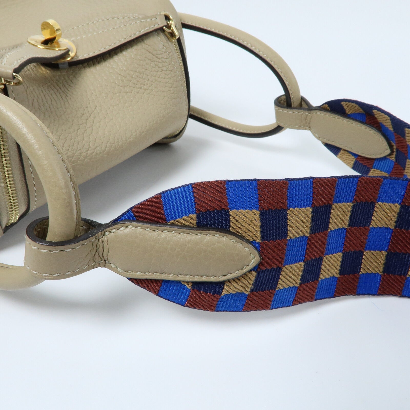 HERMES Clemence皮革Mini Lindy金扣手挽肩背兩用袋Trench
