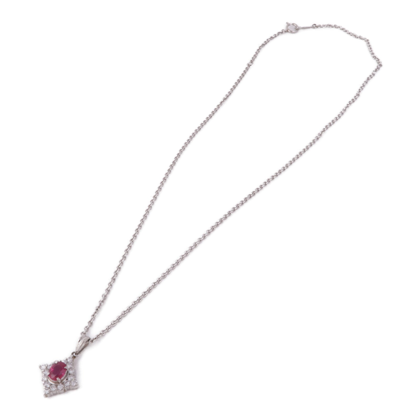 JEWELRY Ruby Diamond Necklace PT900 PT850 Platinum