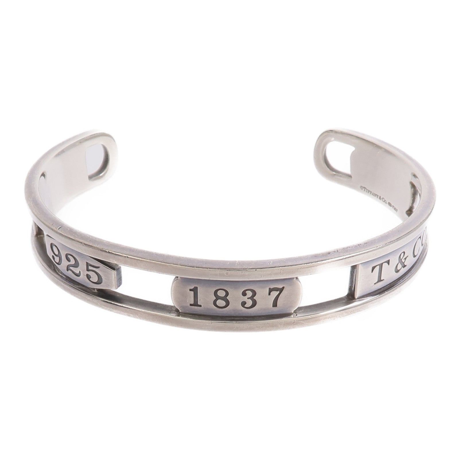 TIFFANY＆CO 925純銀1837 Sterling Open Cuff Bracelet手鐲