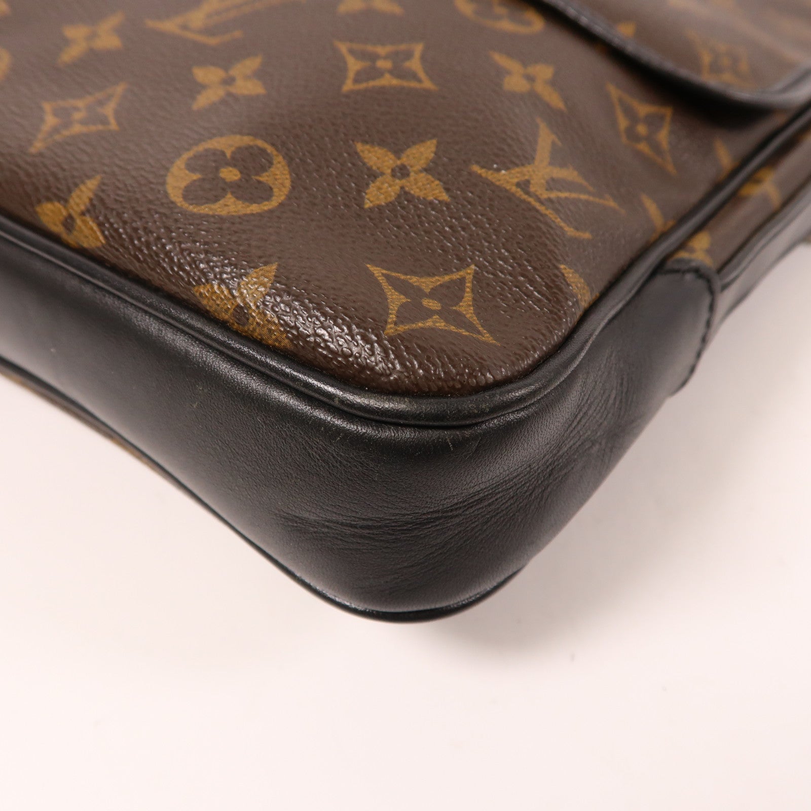 LOUIS VUITTON Monogram Macassar Bass銀扣肩背袋棕色