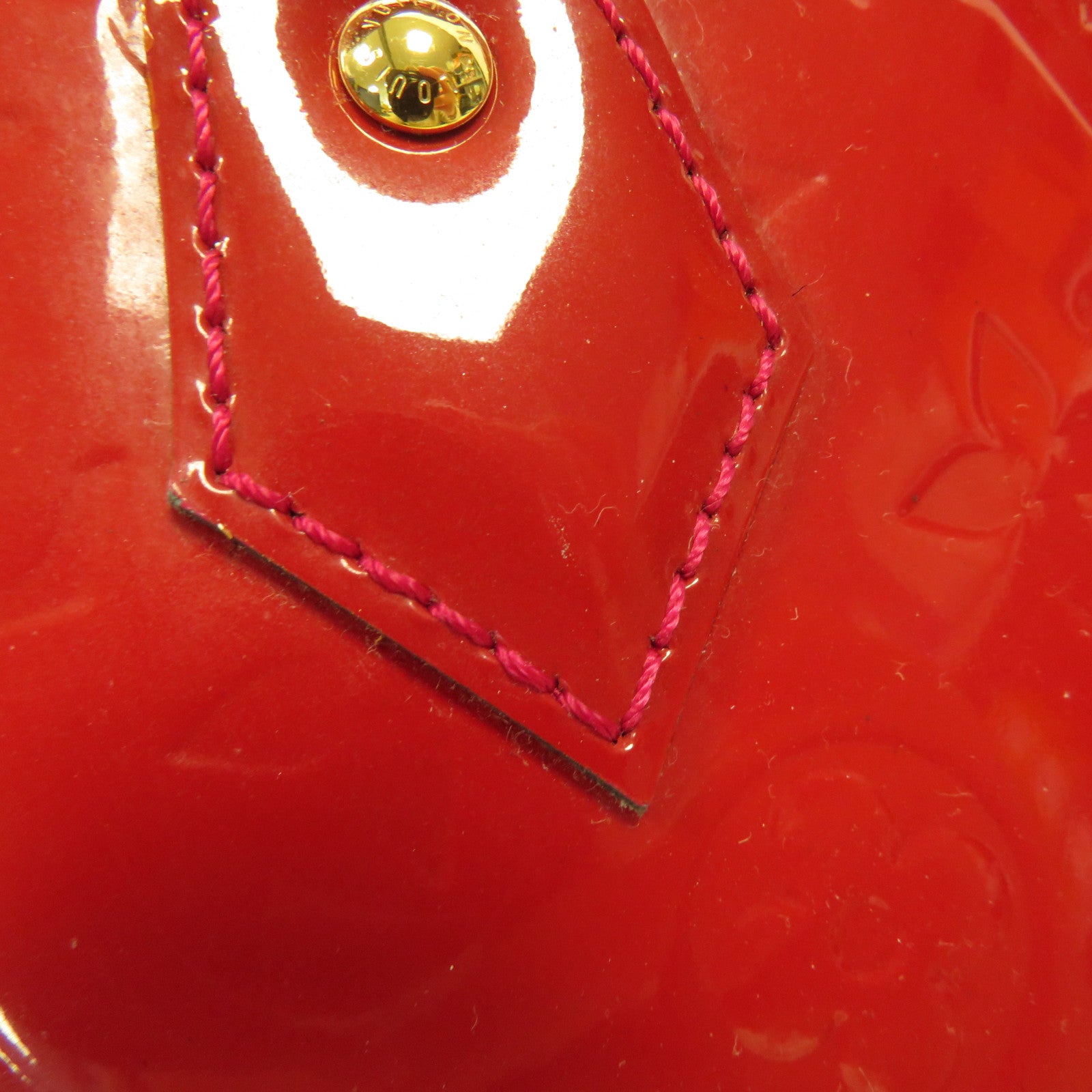 LOUIS VUITTON Monogram Vernis Alma BB金扣手挽肩背兩用袋紅色