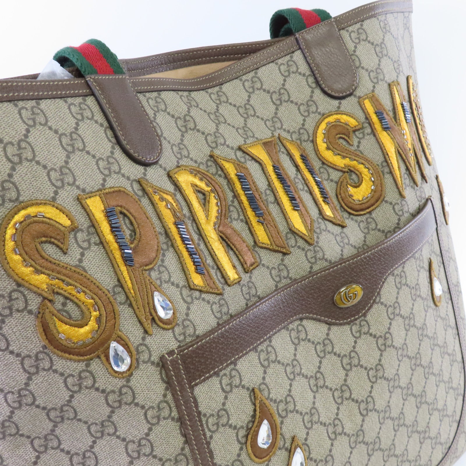 GUCCI 【激減優惠】塗層帆布Spiritismo Tote Bag肩背袋啡色