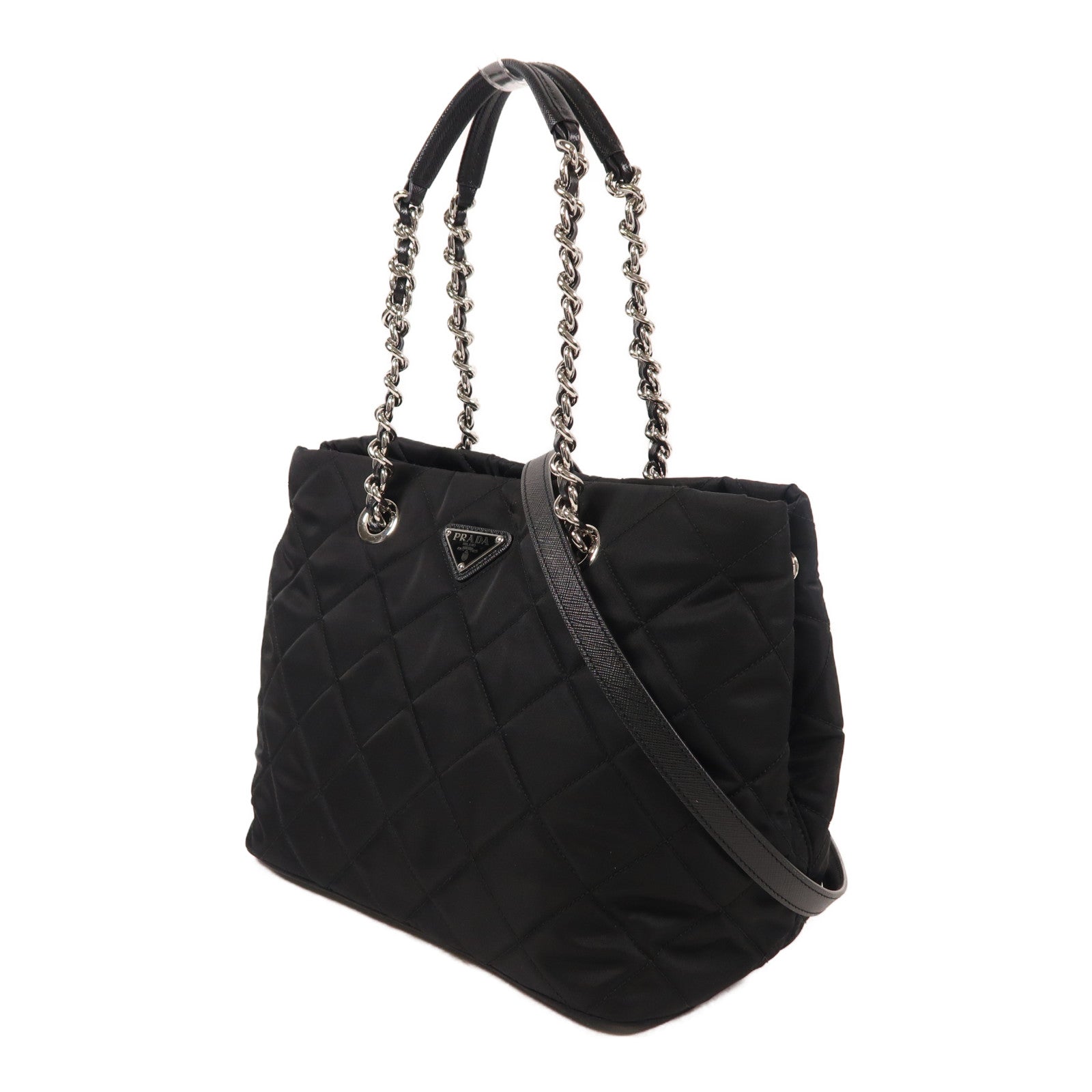 PRADA 尼龍2 Way Shoulder銀扣手挽肩背兩用袋