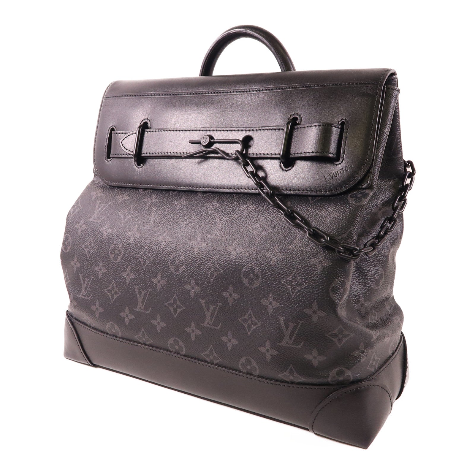 LOUIS VUITTON Monogram Eclipse Steamer PM手挽肩背兩用袋