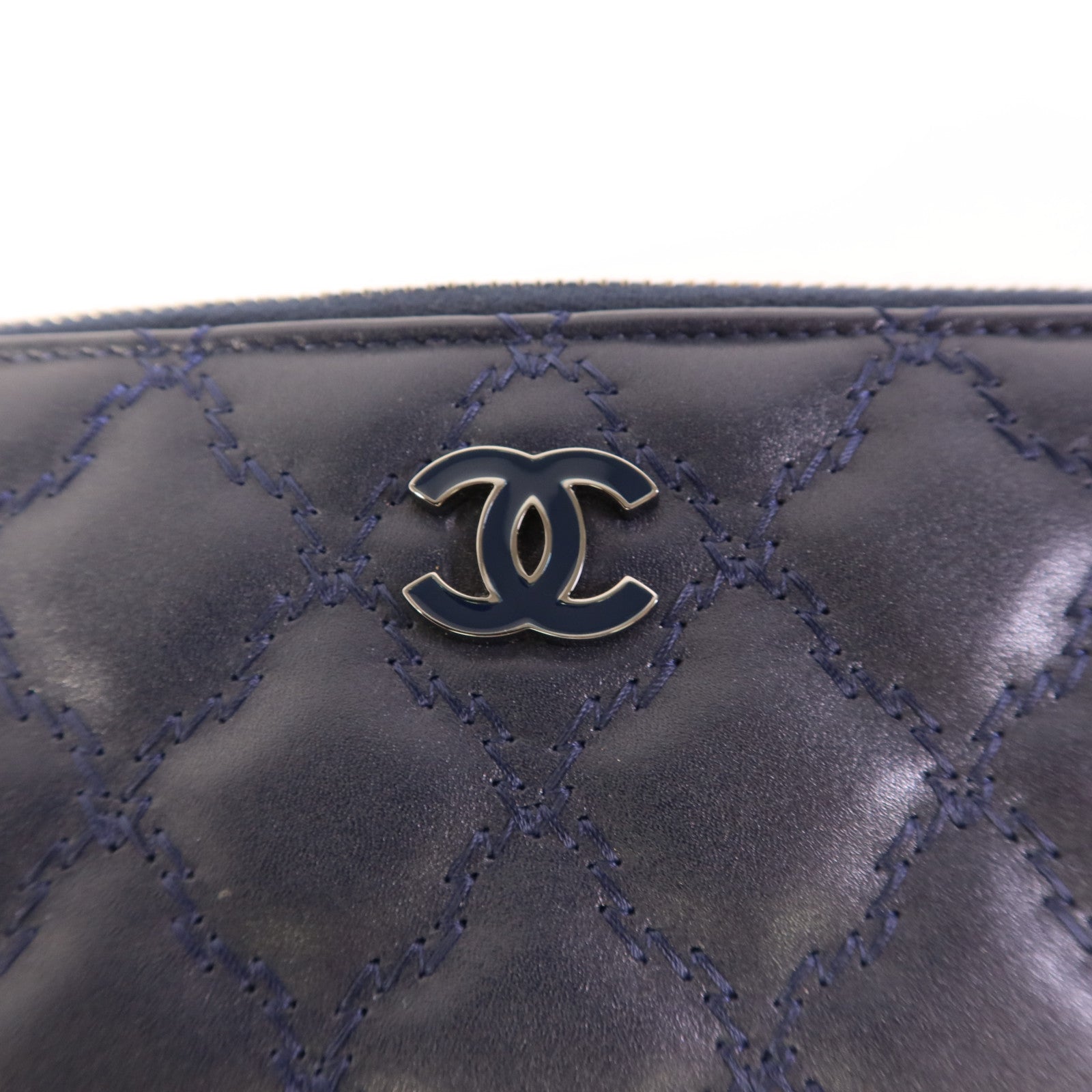 CHANEL 牛皮皮革Wallet銀扣長錢包