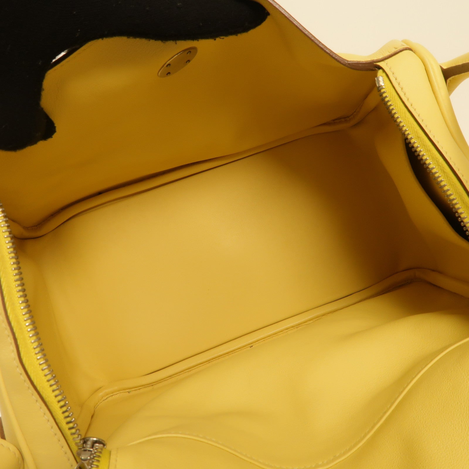 HERMES PHW Lindy 30 2 way Shoulder Bag Swift Leather Jaune Poussin