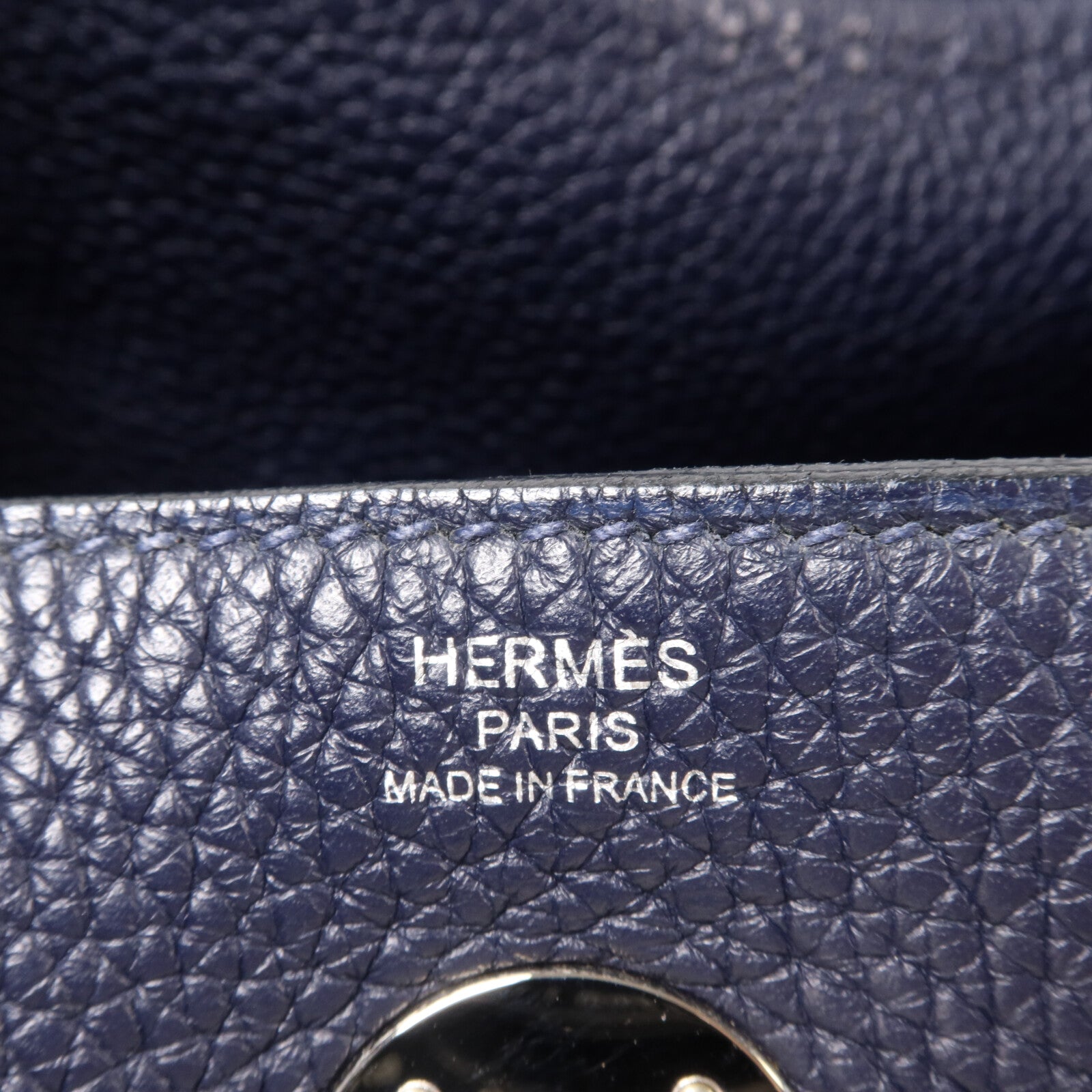HERMES Clemence皮革Lindy 26手挽肩背兩用袋Bleu Nuit