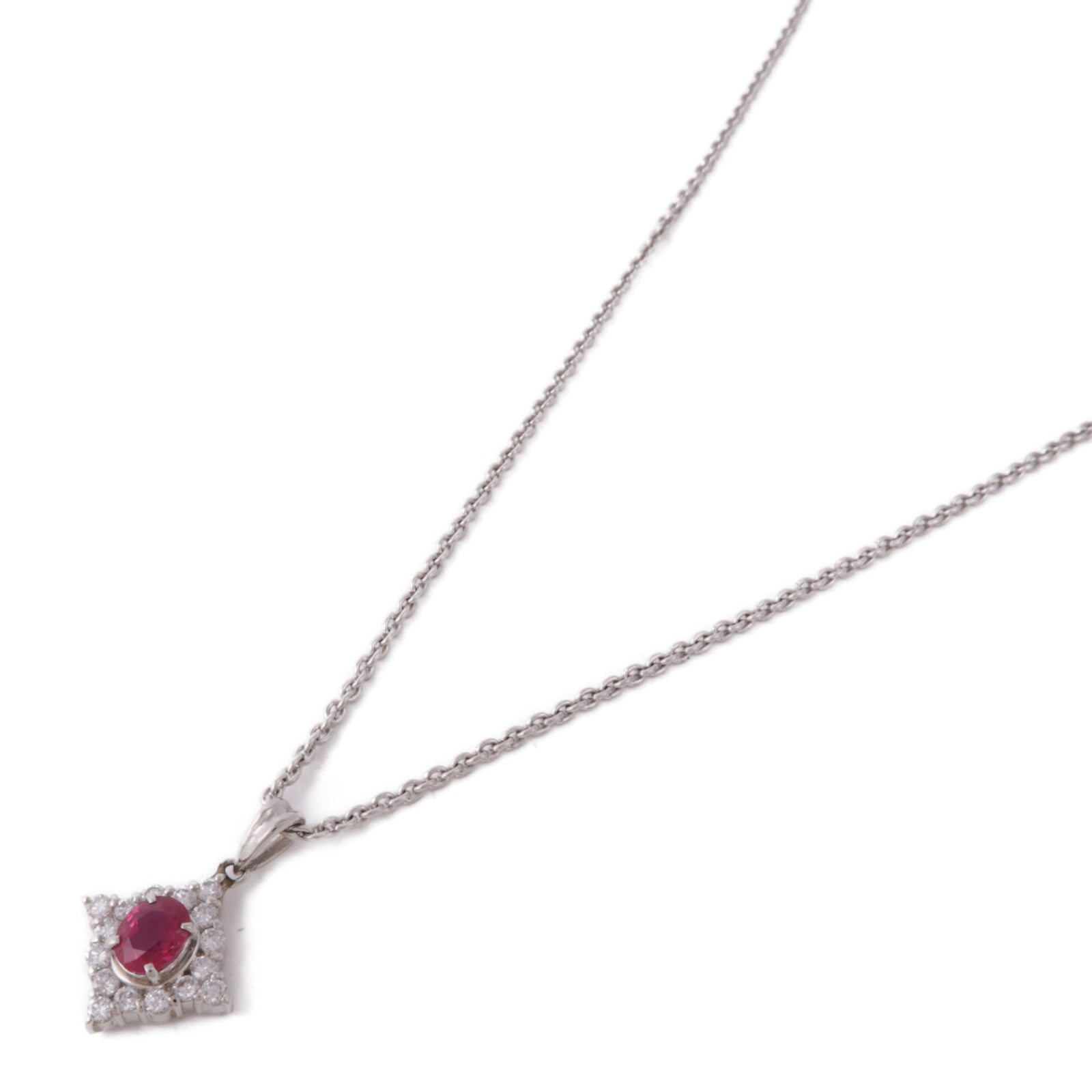 JEWELRY Ruby Diamond Necklace PT900 PT850 Platinum