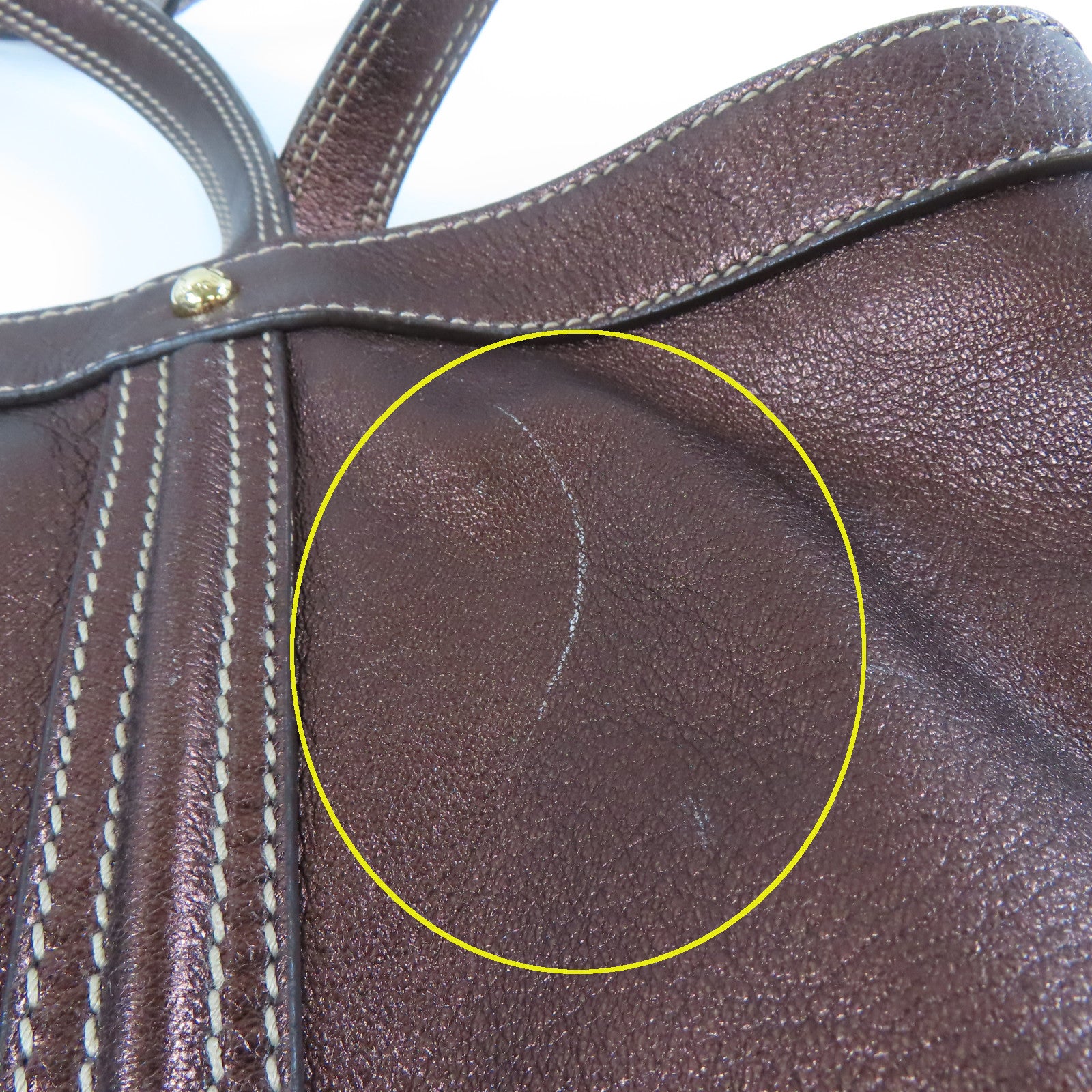 D&G 【激減優惠】牛皮皮革Tote Bag金扣手挽袋啡色