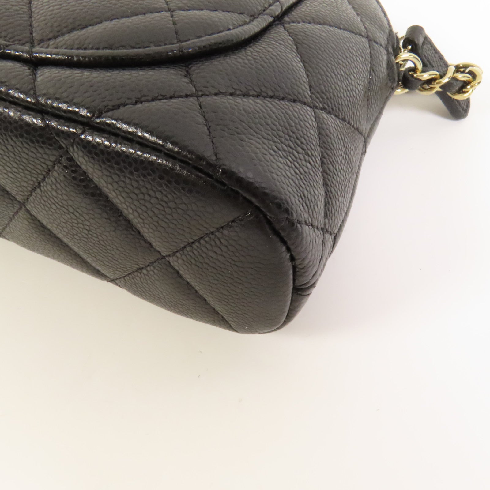 CHANEL 牛皮皮革Chain Shoulder金扣鏈帶肩背袋