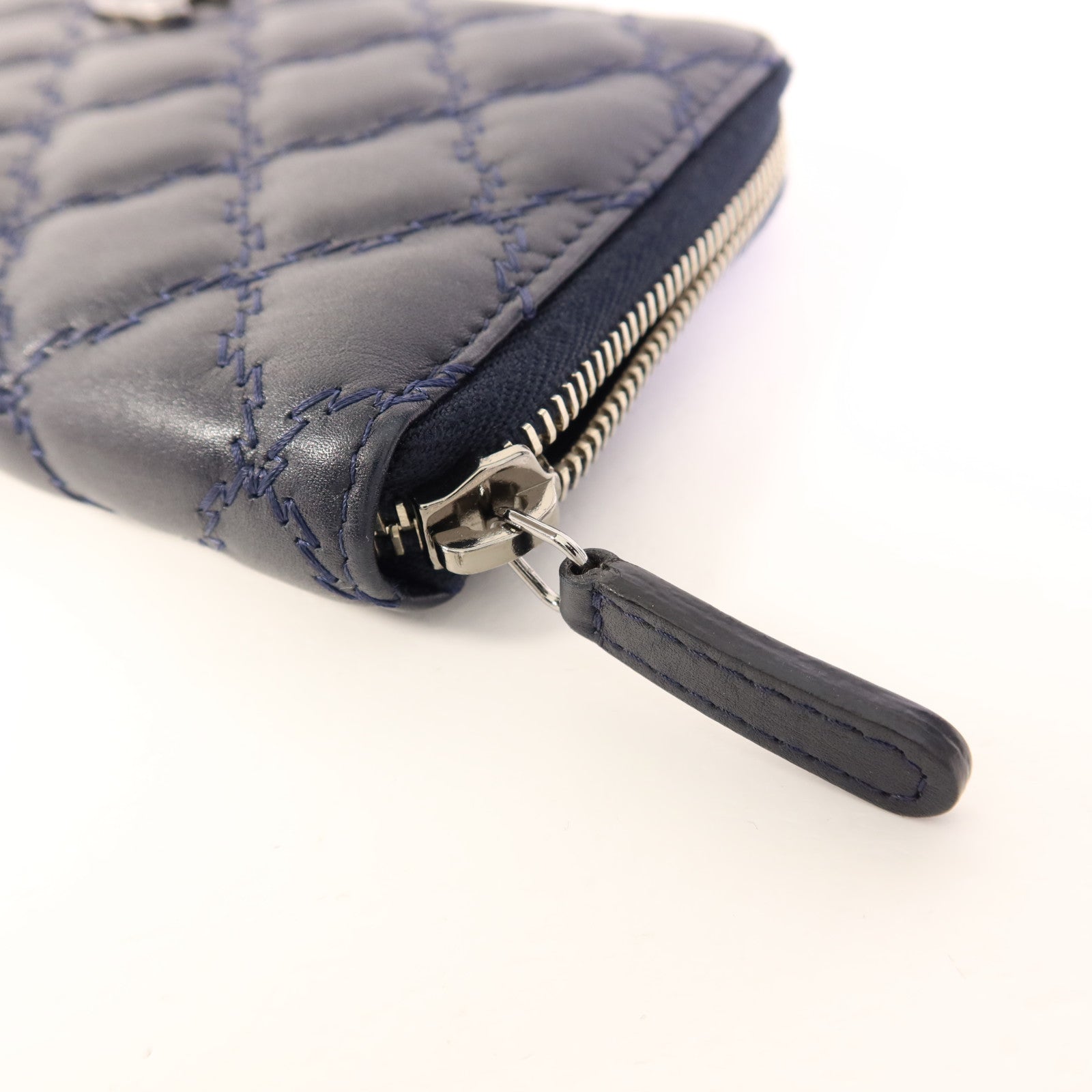 CHANEL 牛皮皮革Wallet銀扣長錢包