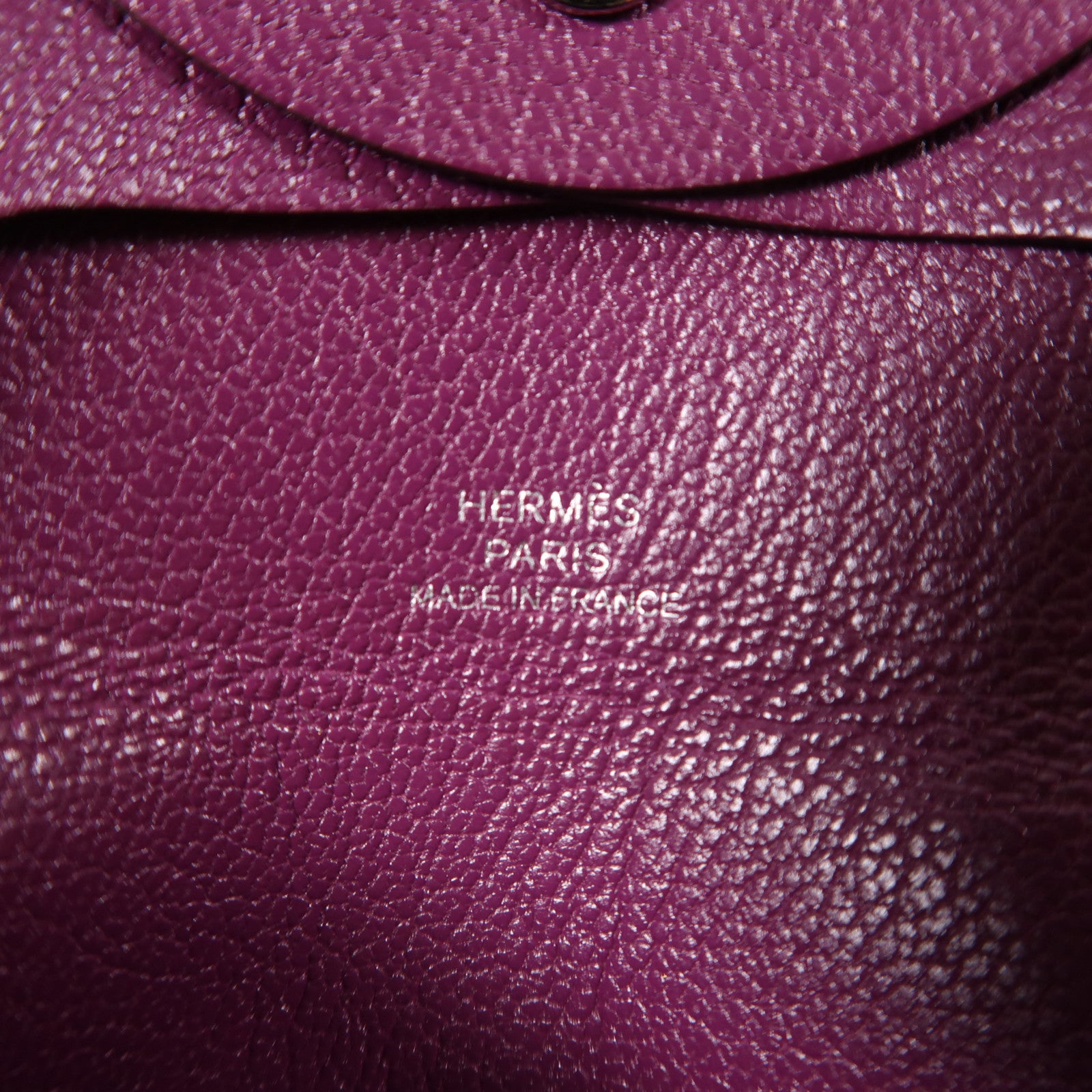 HERMES Chevre皮革Bastia Change Purse銀扣零錢包