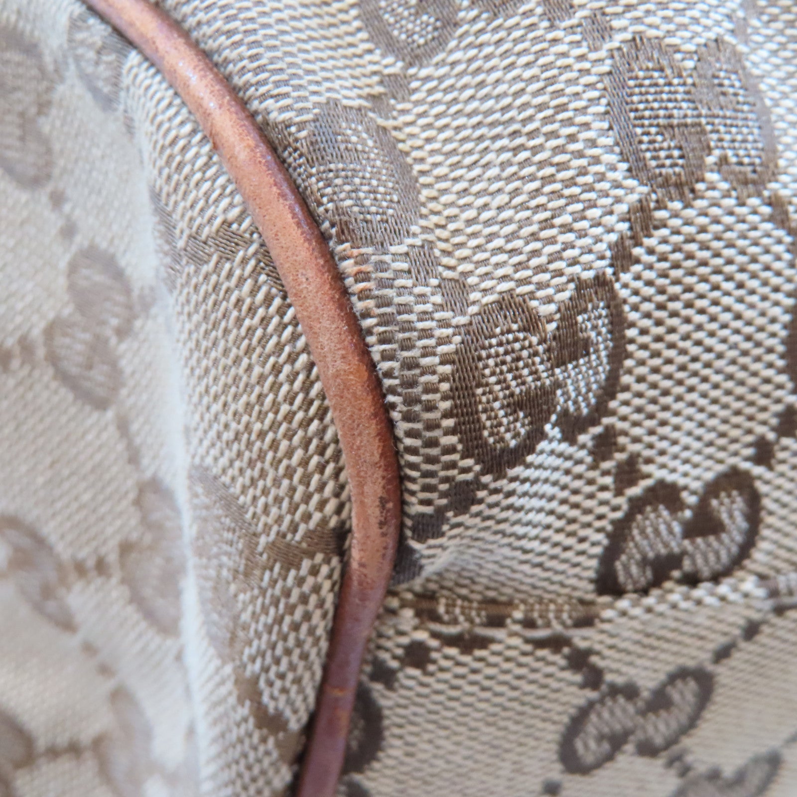 GUCCI 帆布Sukey Hobo金扣肩背袋棕色
