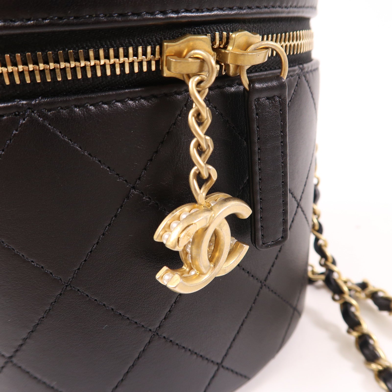 CHANEL 牛皮皮革Chain Shoulder Bag金扣鏈帶手挽肩背兩用袋