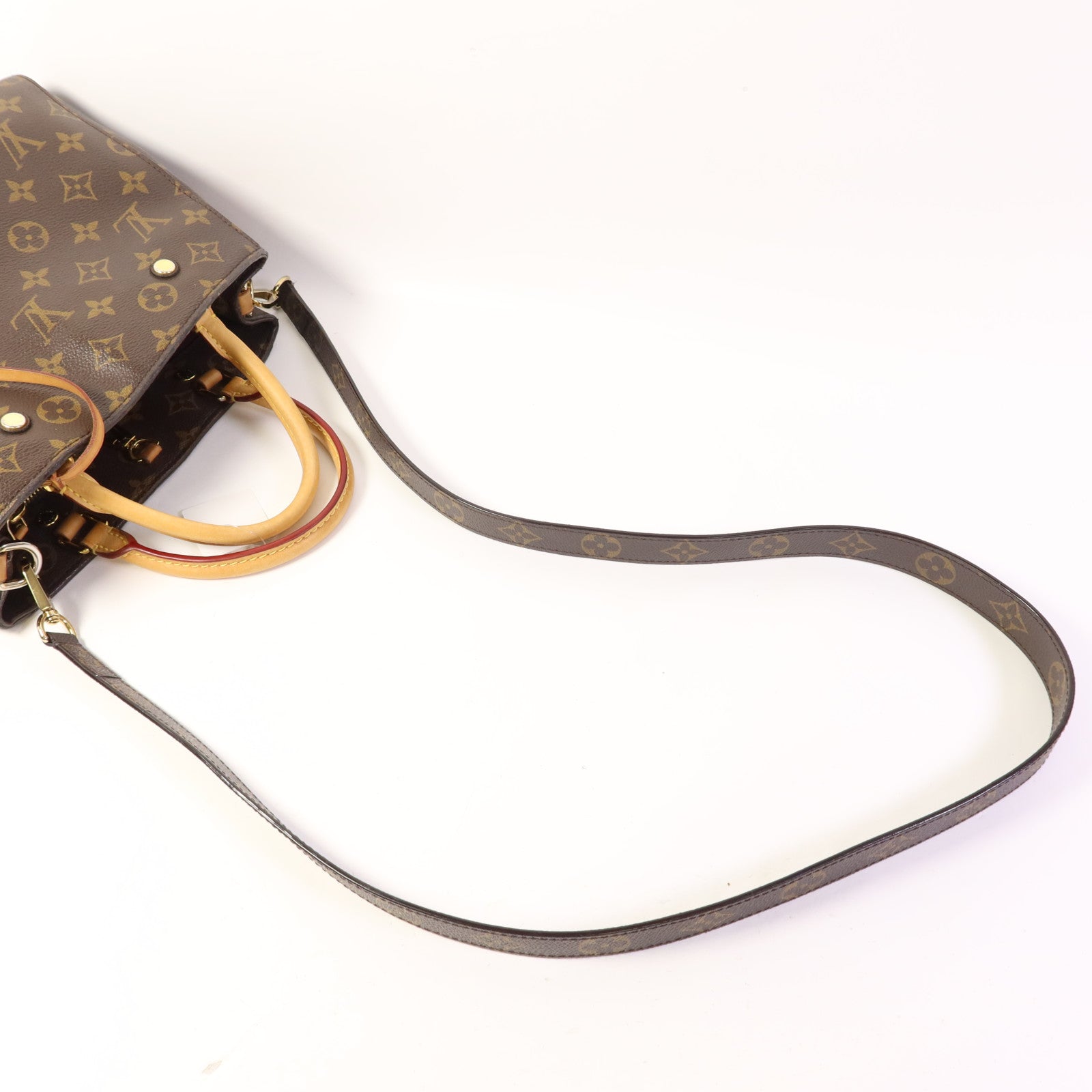 LOUIS VUITTON Monogram Montaigne BB金扣手挽肩背兩用袋棕色
