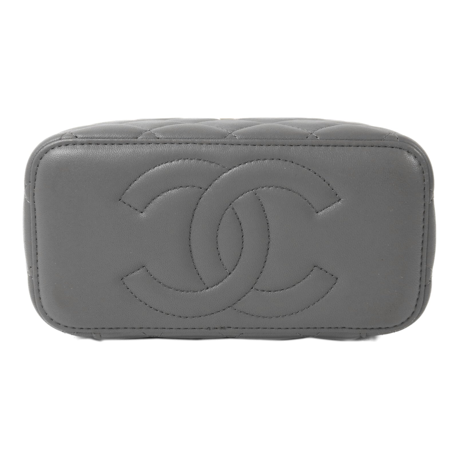 CHANEL 羊皮皮革Vanity Case金扣鏈帶手挽肩背兩用袋
