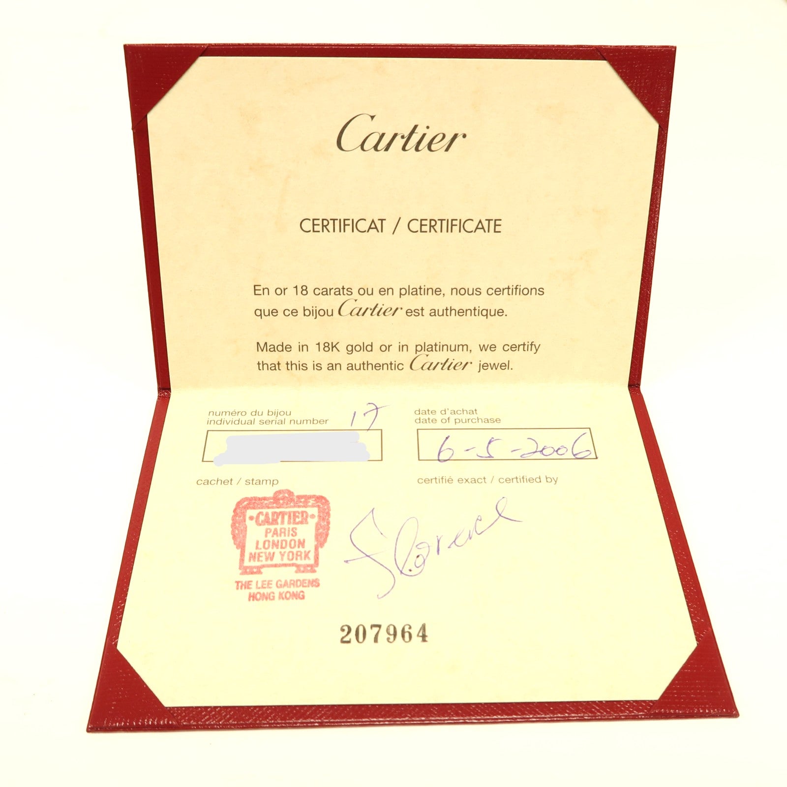 CARTIER 【激減優惠】18K白金Love Bracelet手鐲