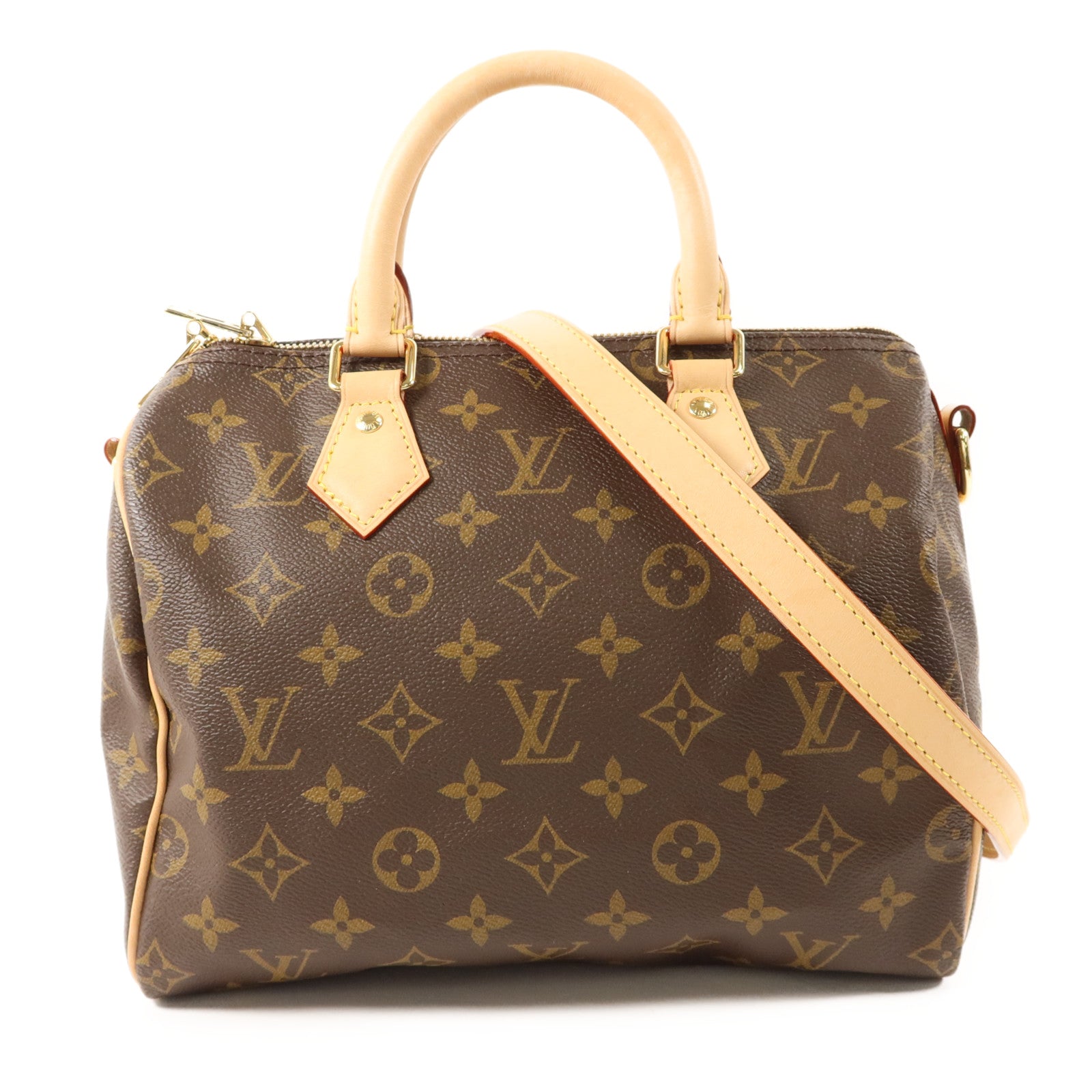 LOUIS VUITTON Monogram Speedy 25 Bandouliere金扣手挽肩背兩用袋