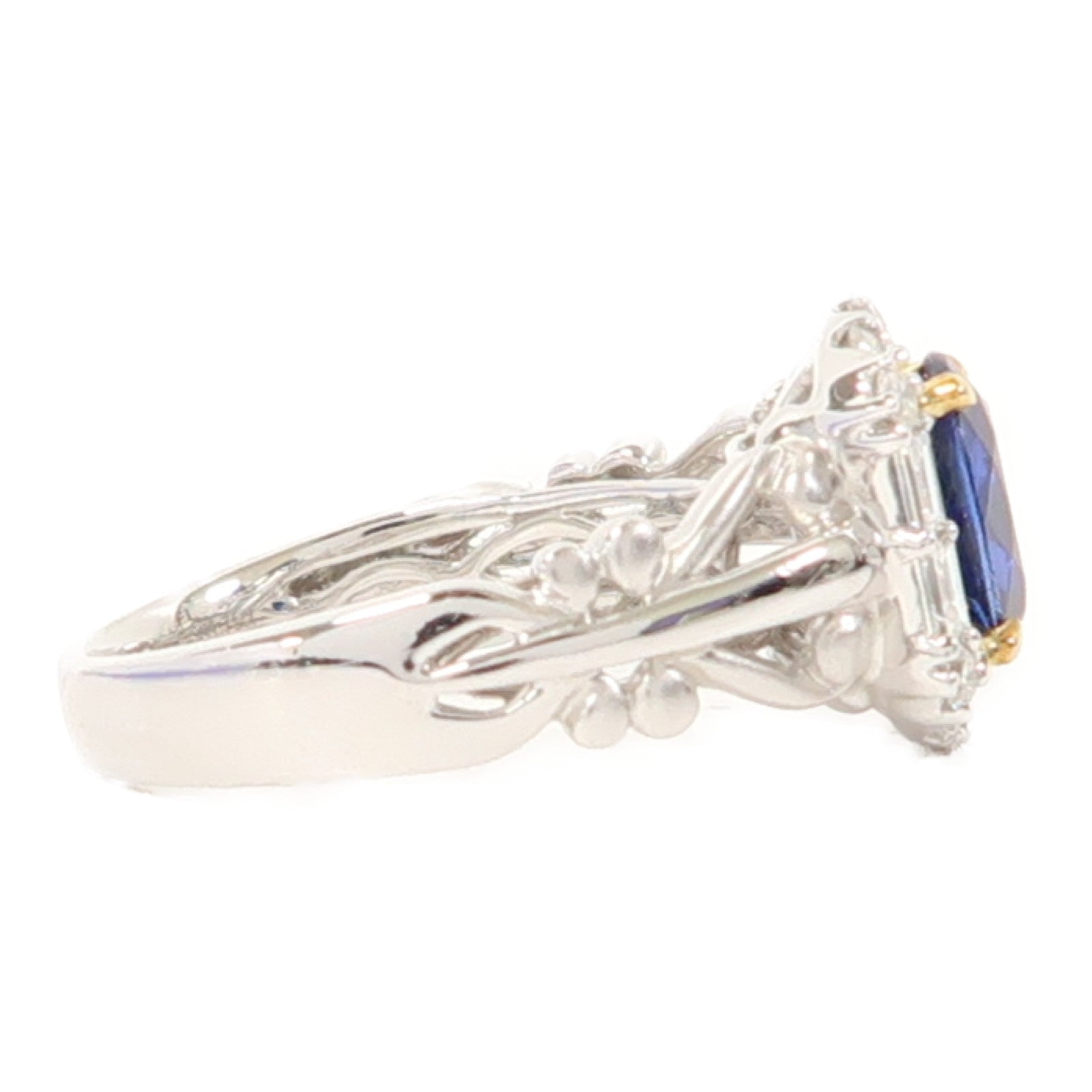 JEWELRY 【激減優惠】18K白金/黃金Sapphire Ring 1.75ct藍寶石/0.43ct鑽石戒指US#6