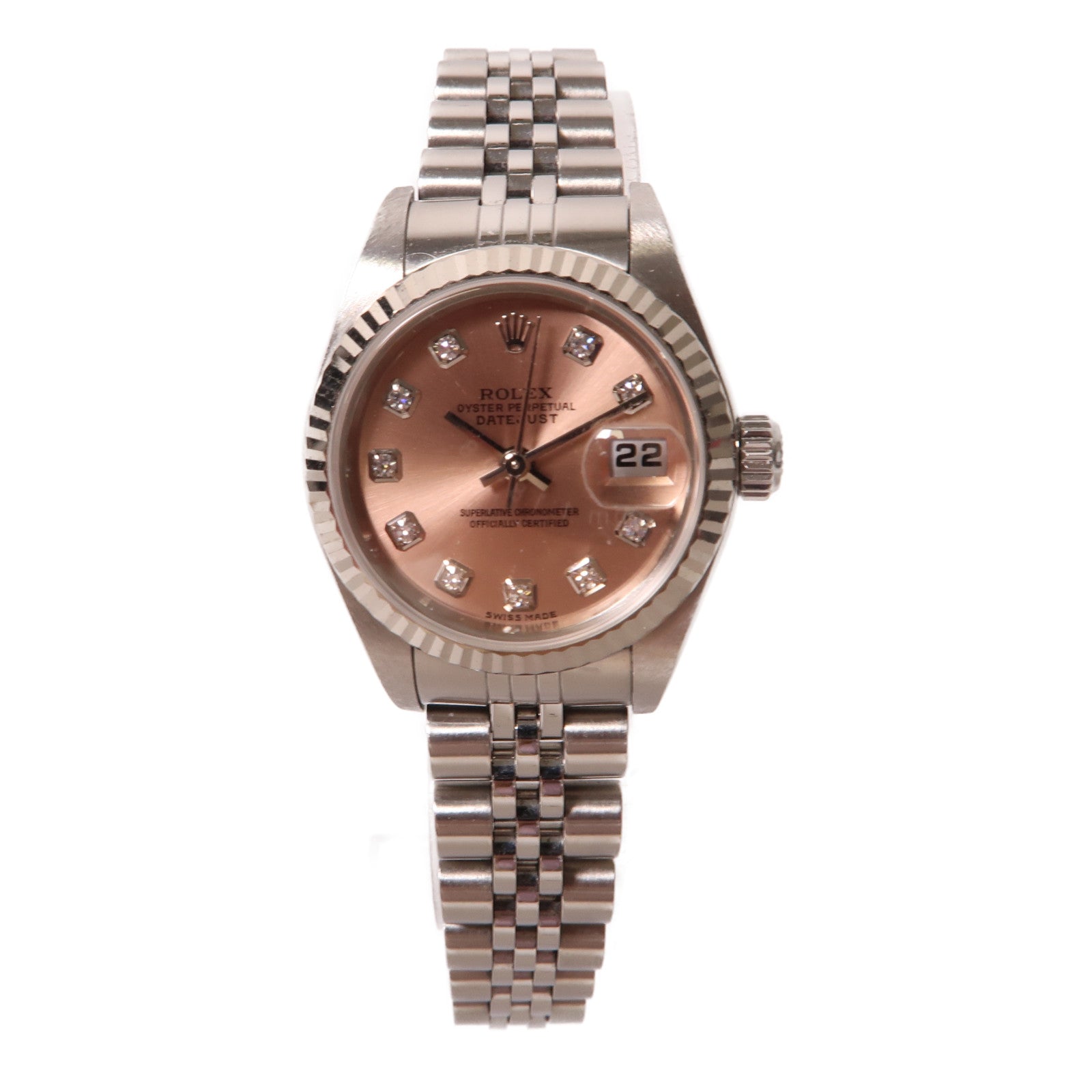 ROLEX Datejust 26mm 18K黃金/不鏽鋼手錶自動機芯粉紅色