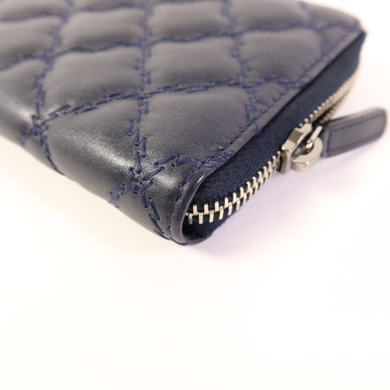 CHANEL 牛皮皮革Wallet銀扣長錢包
