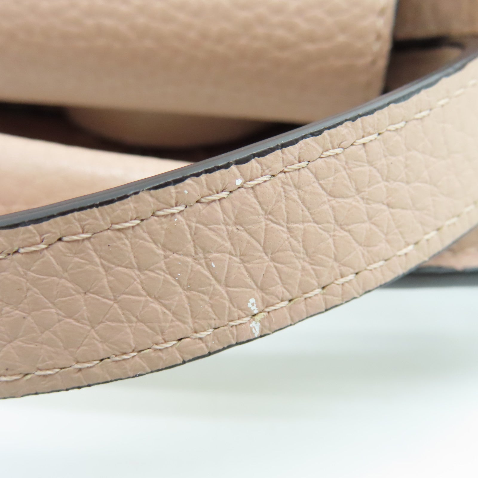 LOUIS VUITTON 牛皮皮革Capucines BB银扣手挽肩背两用袋粉红色