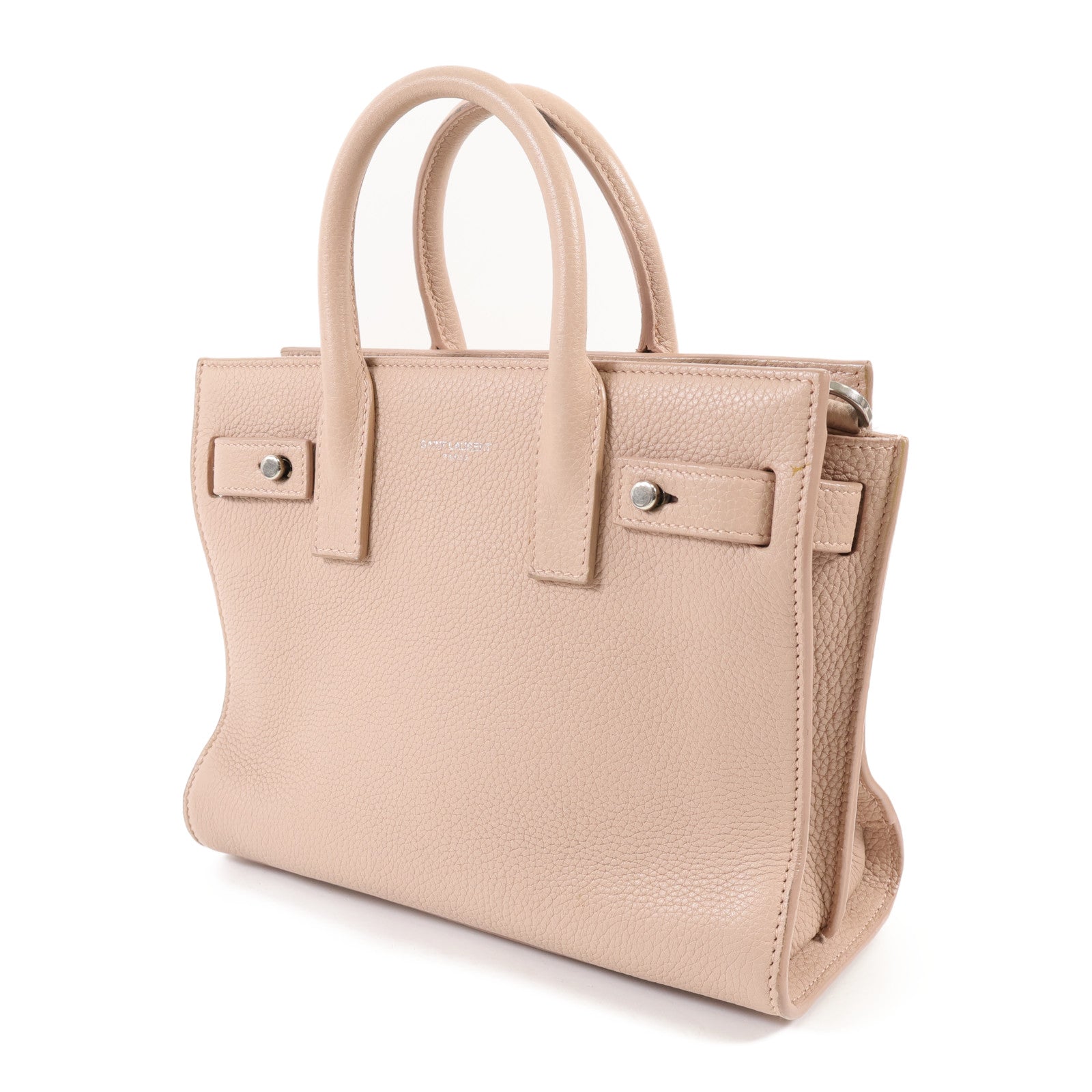YVES SAINT LAURENT 牛皮皮革2 way Shoulder Bag銀扣手挽肩背兩用袋
