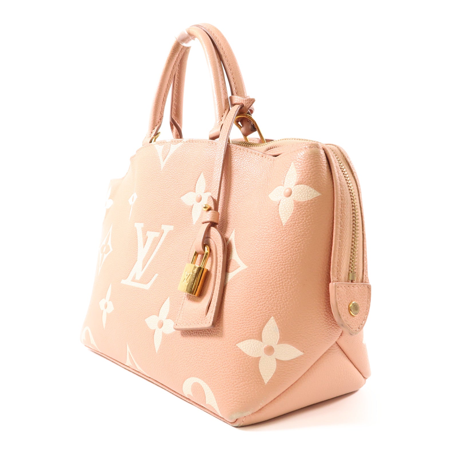LOUIS VUITTON Monogram Empreinte Petit Palais金扣手挽肩背兩用袋粉紅色