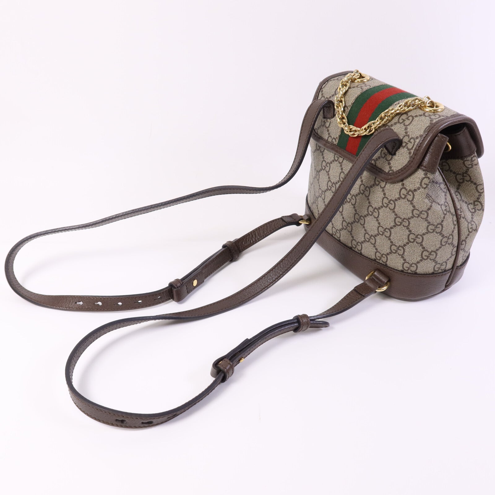 GUCCI 塗層帆布Backpack金扣背包