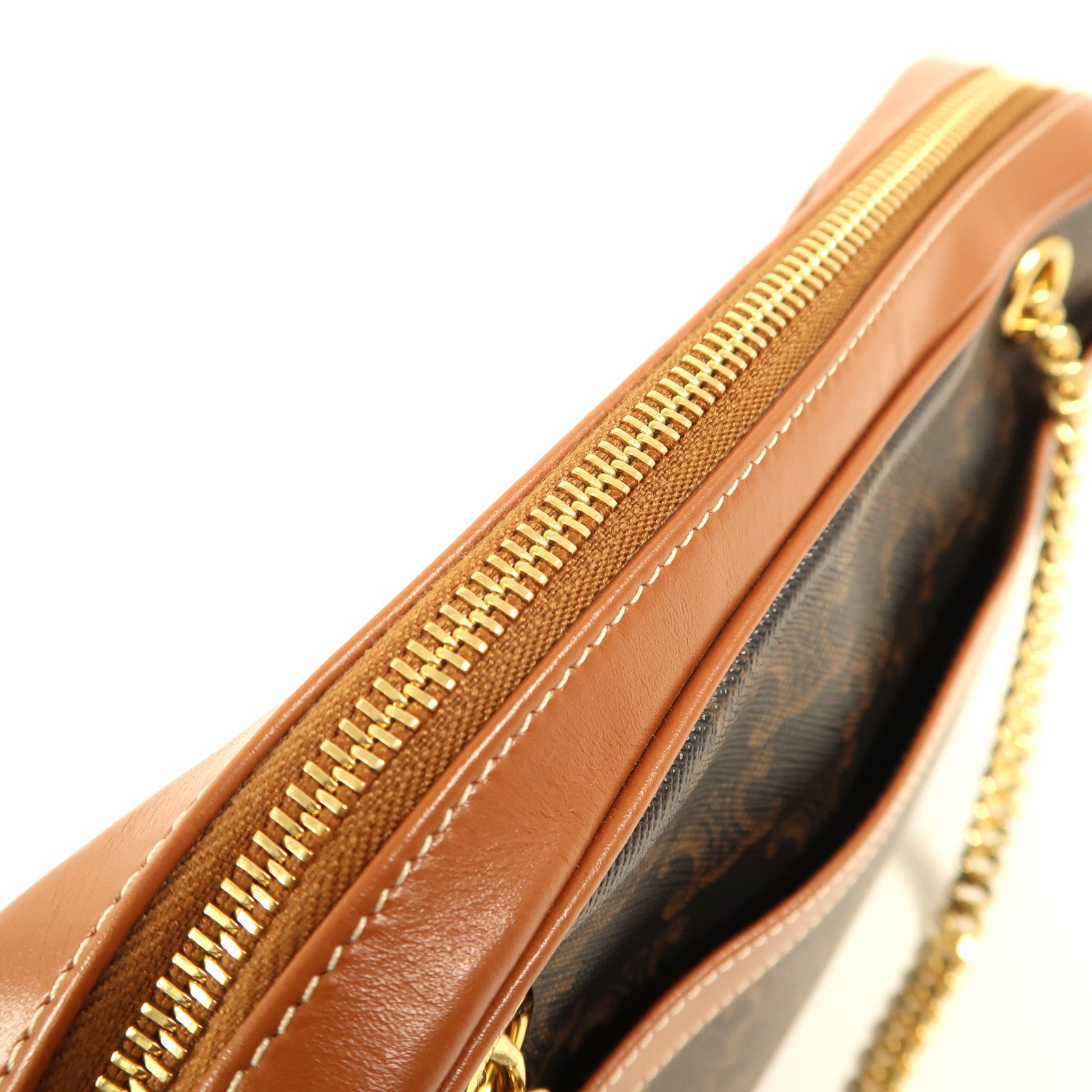 CELINE 塗層帆布Small Patapans金扣鏈帶肩背袋