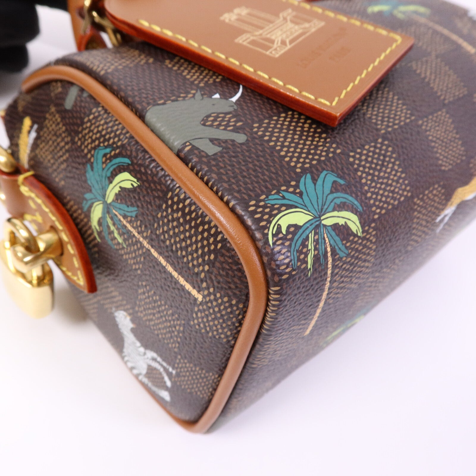 LOUIS VUITTON Damier Heritage Speedy Bandouliere 18 X The Darjeeling金扣手挽肩背兩用袋