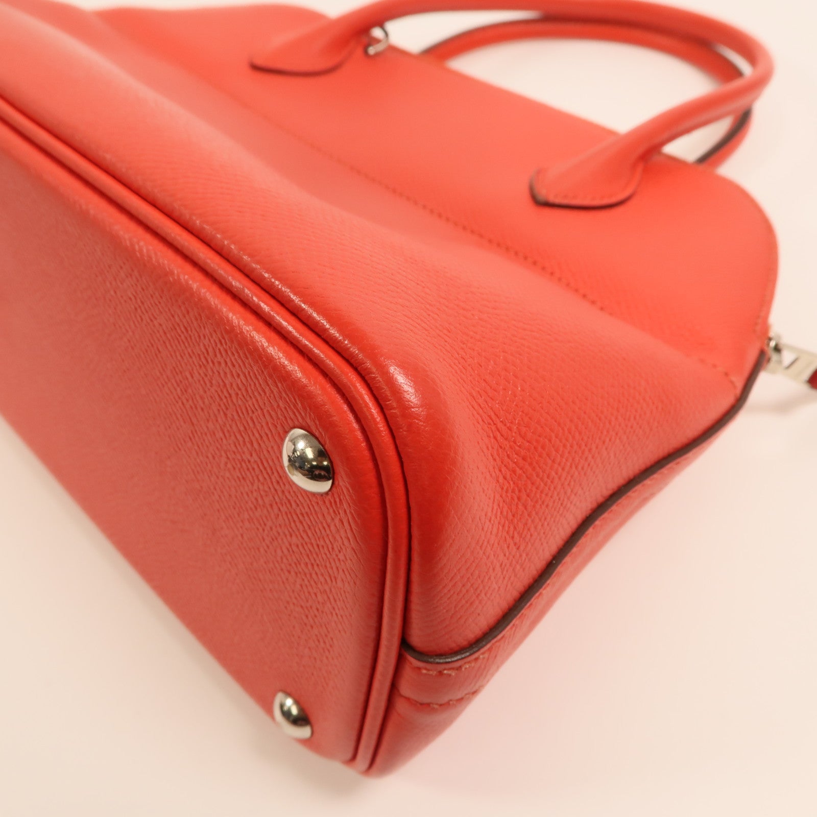 HERMES Epsom皮革Bolide 27銀扣手挽肩背兩用袋Rouge Tomate
