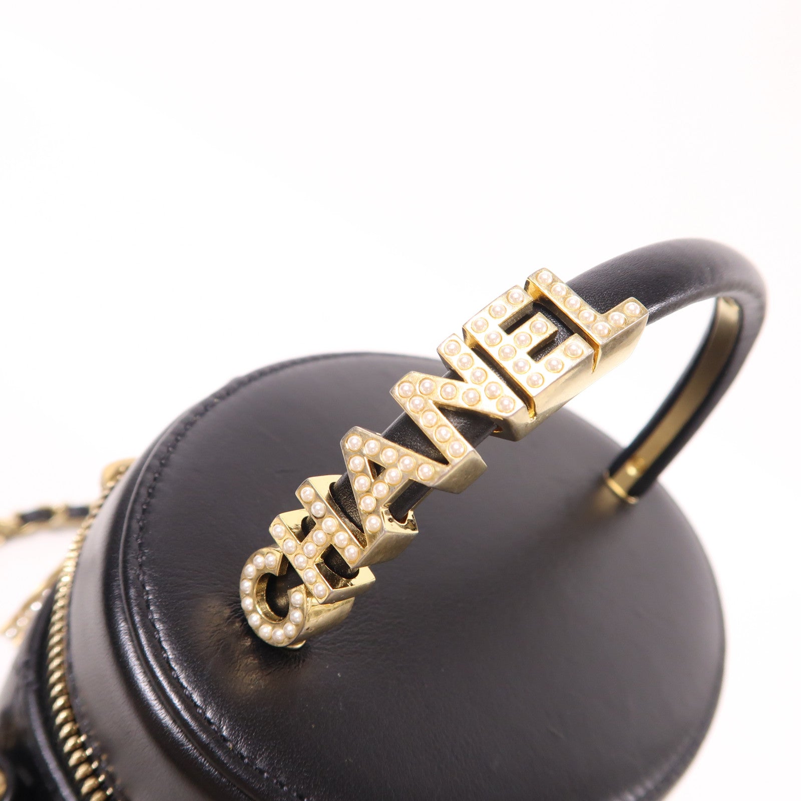 CHANEL 牛皮皮革Chain Shoulder Bag金扣鏈帶手挽肩背兩用袋